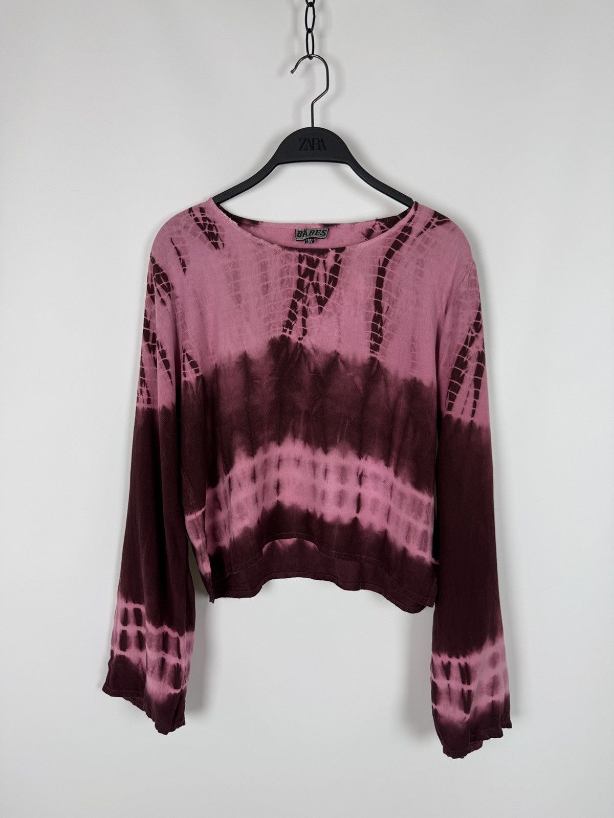 Vintage Y2K Vintage Bäres Viscose Pink Tye Die Cropped Long Sleeve Size M / US 6-8 / IT 42-44 - 3 Thumbnail