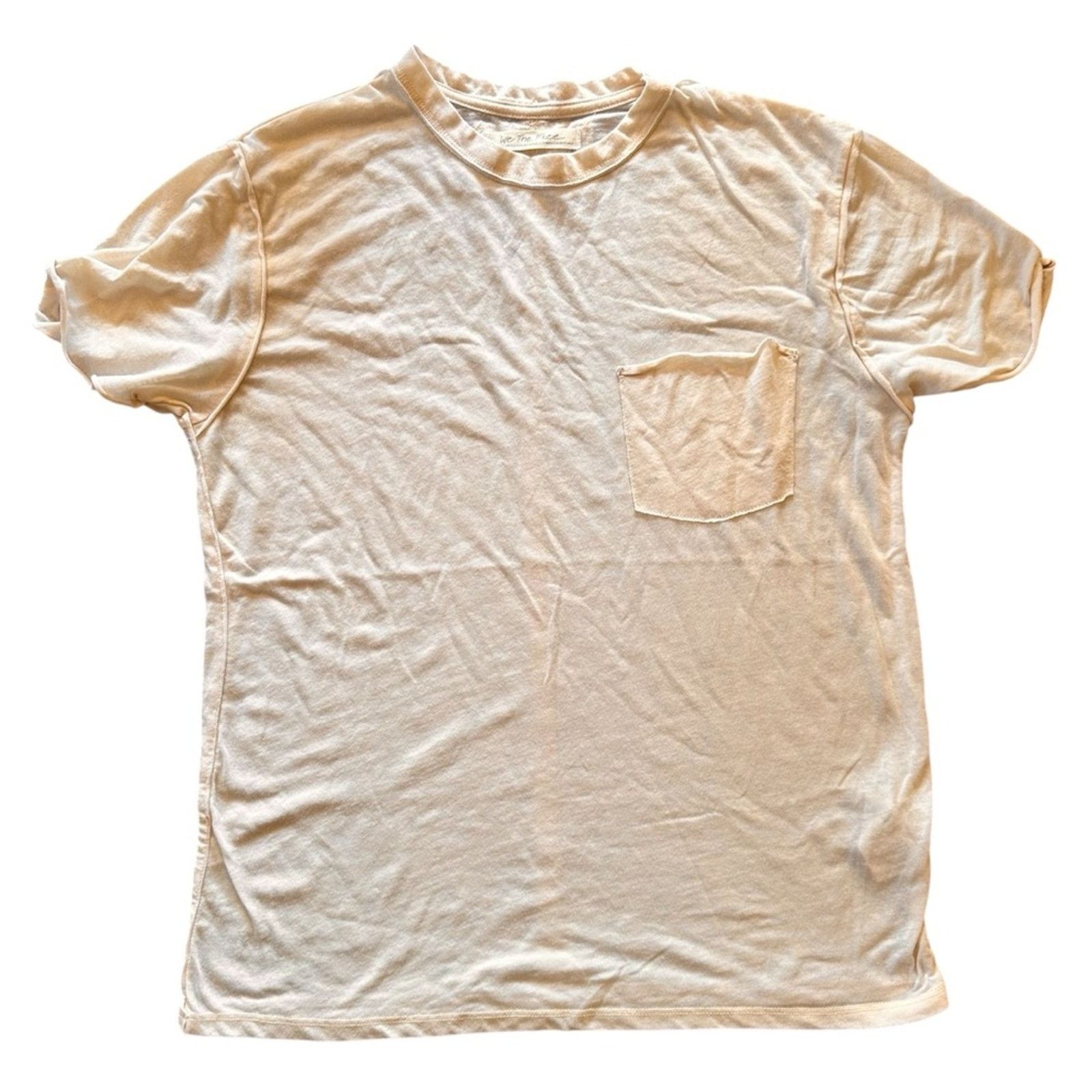 Free People We The Free Oversized Chest Pocket Tee – Cream – Size XS Size XS / US 0-2 / IT 36-38 - 1 Thumbnail