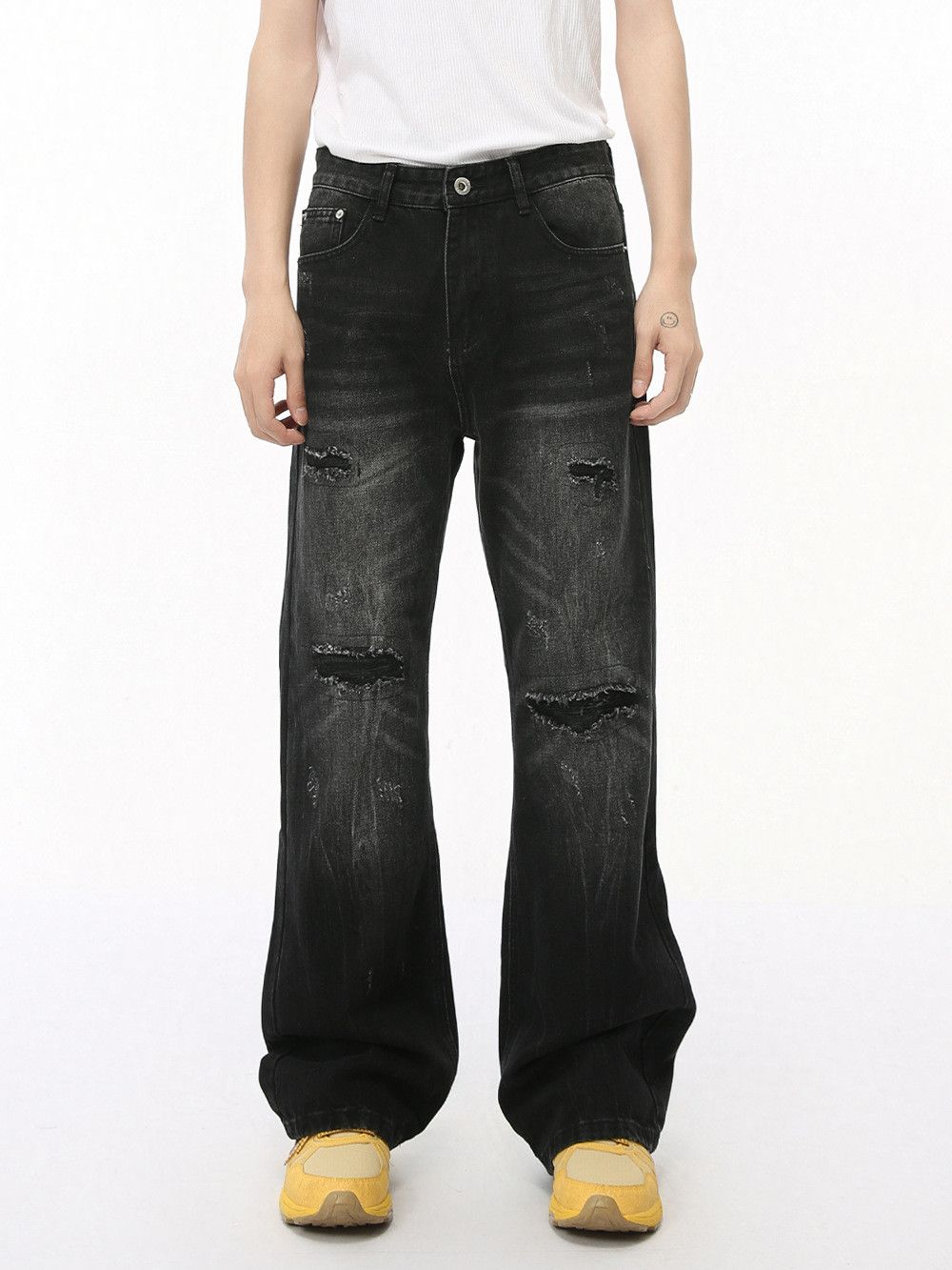 Japanese Brand Men's Japanese Retro Street Ripped Jeans Size US 32 / EU 48 - 1 Thumbnail