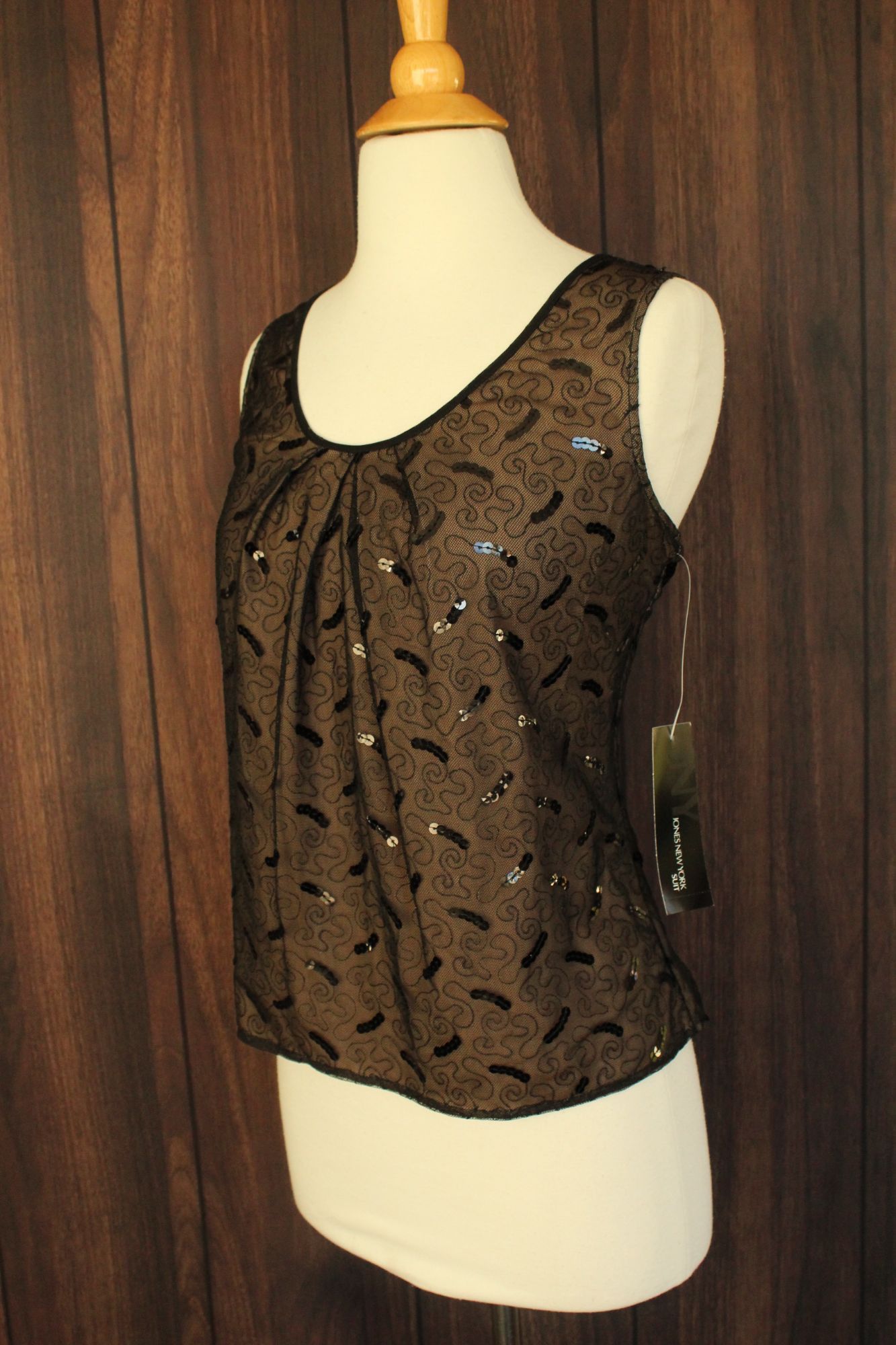 Jones New York Jones New York Womens Top, New with Tags Black over Beige, S Size S / US 4 / IT 40 - 6 Thumbnail
