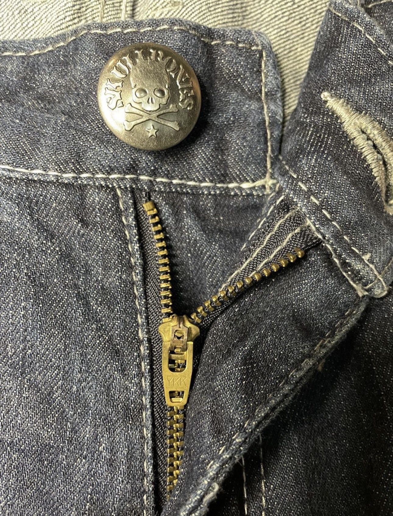 Japanese Brand Mild life skull jeans punk rock n roll Size US 33 - 9 Thumbnail
