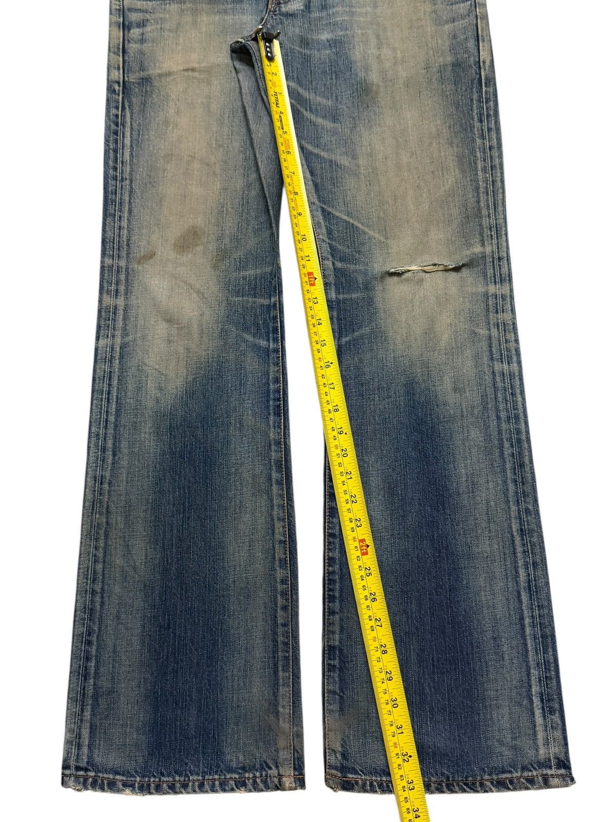 Edwin Vintage 90s Japan Edwin Blue Mud Wash Faded Wide Leg Bootcut Size US 34 / EU 50 - 11 Thumbnail