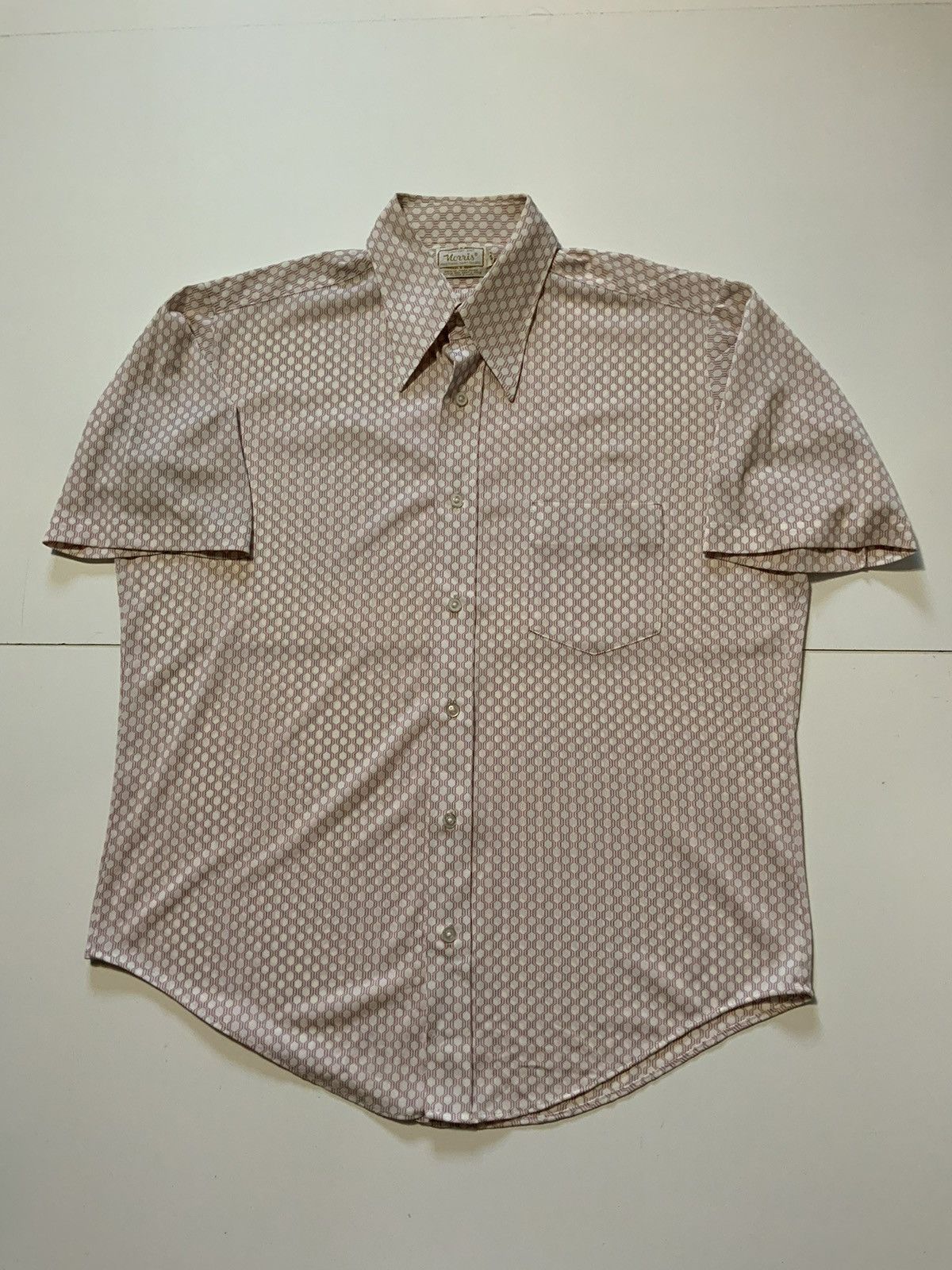 Vintage Vintage 60s 70s Norris Knit Pattern Disco Mod Button Shirt Size US M / EU 48-50 / 2 - 1 Thumbnail