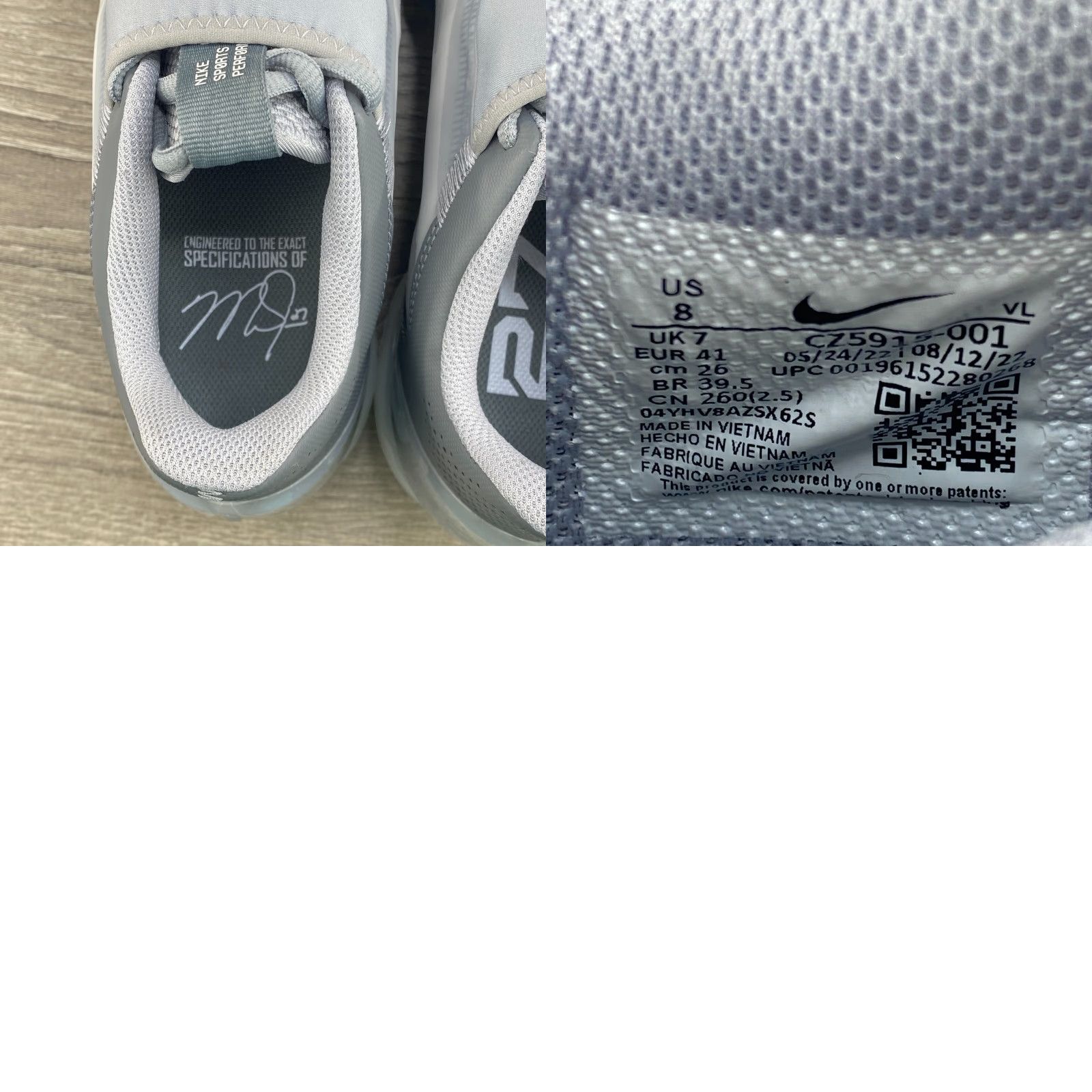 Nike Nike Force Zoom Trout 8 Pro Metal Cleats Men Nike Cleats Baseball Men Size 8 CZ5915-100 White and Gray 2022 Sports Footwear Cleats Mens Size US 8 / EU 41 - 8 Thumbnail