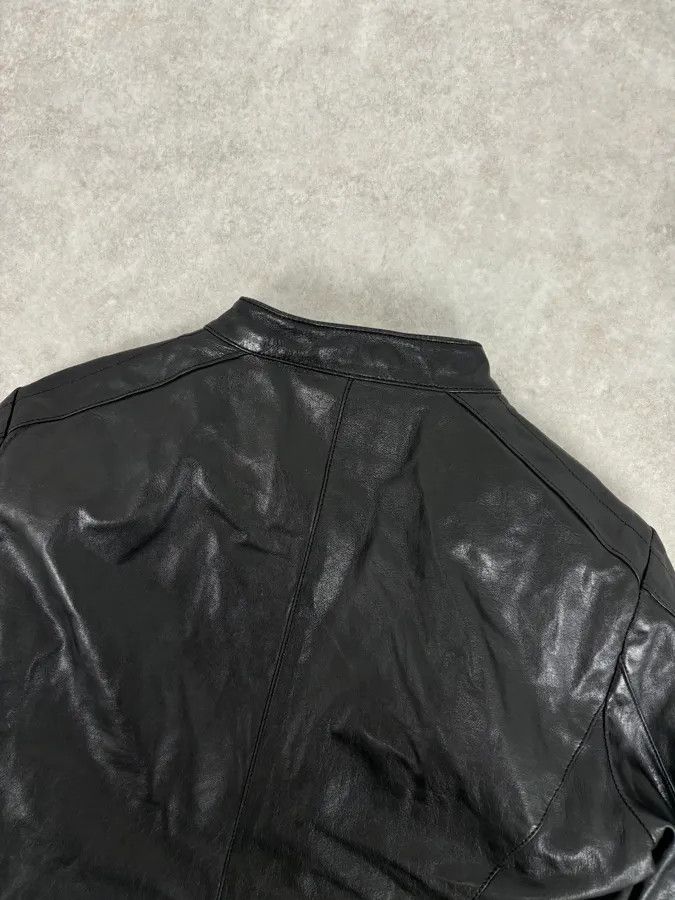 Prada 2000s Prada Black Biker Ribbed Sleeves Leather Jacket Size M / US 6-8 / IT 42-44 - 6 Thumbnail