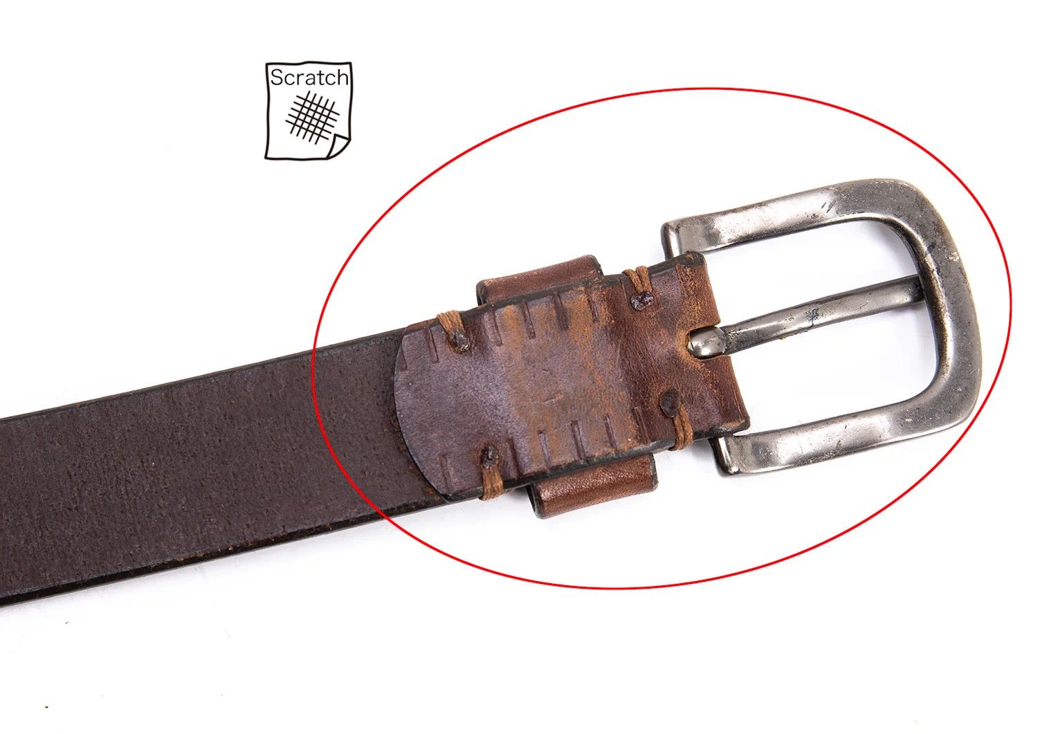 Issey Miyake Leather Embossed Line Belt in Brown Size ONE SIZE - 10 Thumbnail