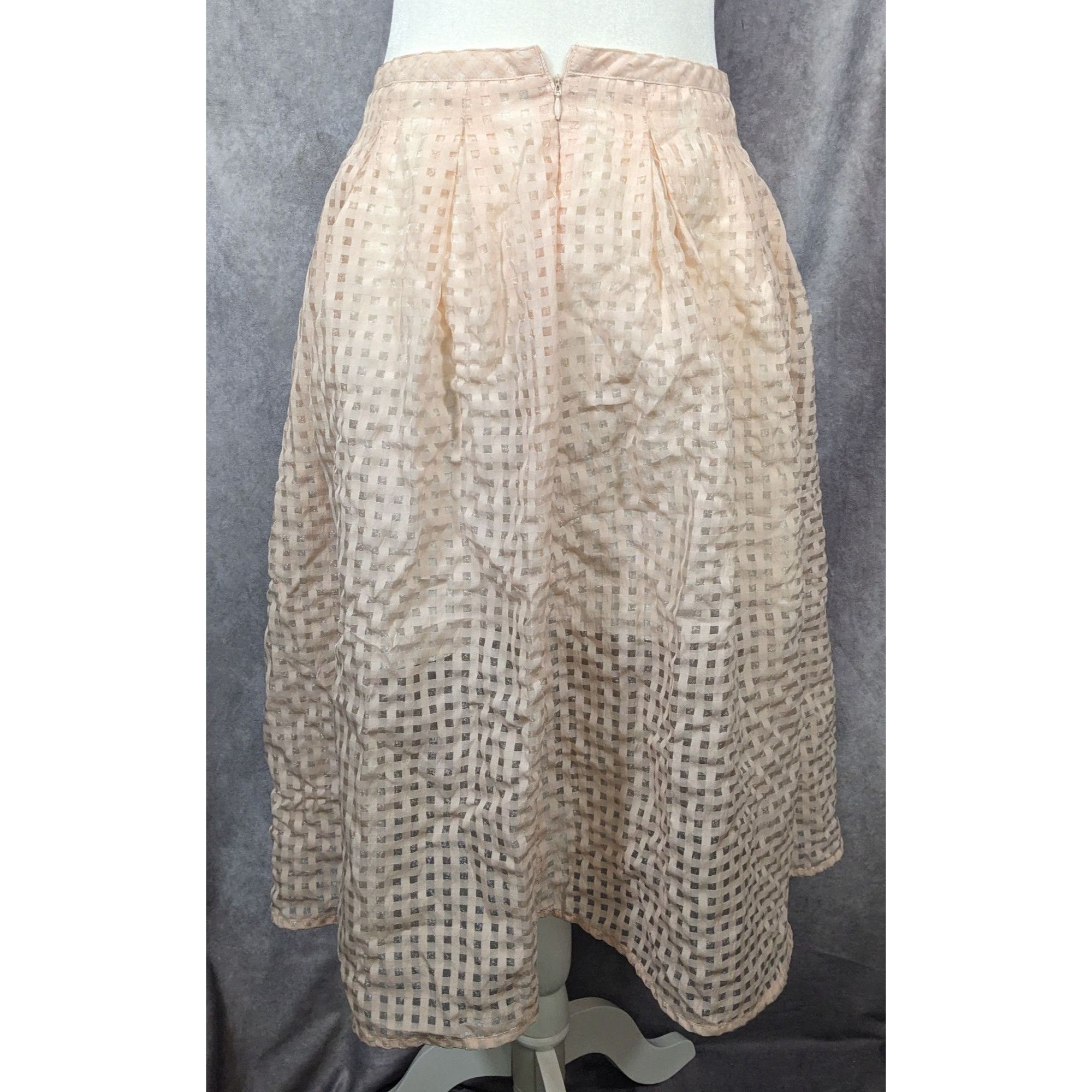 Other Retro Pale Pink Checkered Midi Skirt by Jack Size 27" / US 4 / IT 40 - 9 Thumbnail