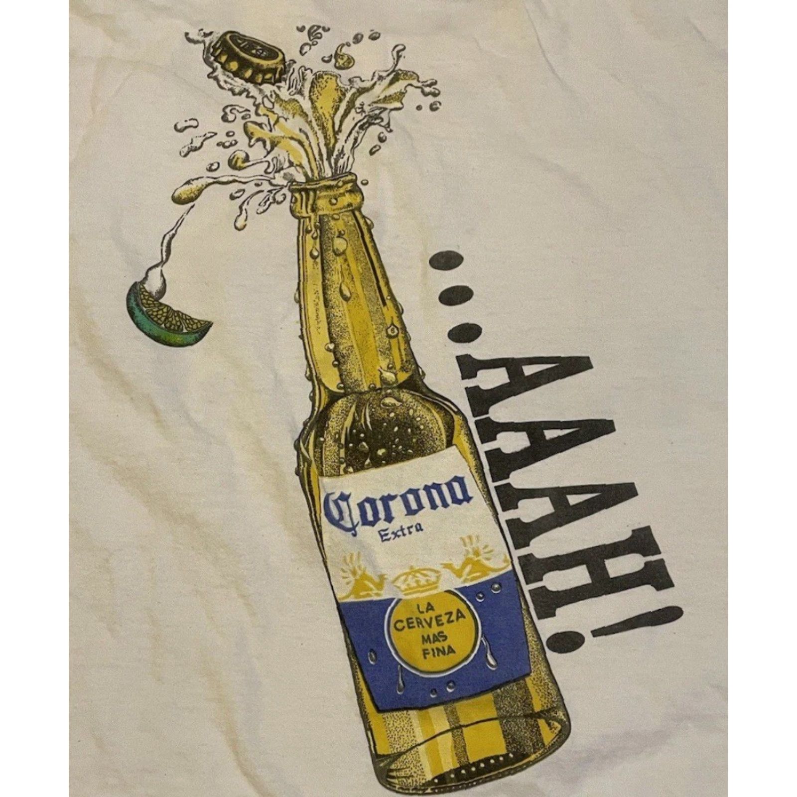 Vintage VINTAGE Corona Save Water Drink Beer Faded Shirt 2XL White Men T-Shirt Grunge 90s Y2K Funny Bar Mexico Beach Drinking Salmon? Size US XXL / EU 58 / 5 - 4 Thumbnail