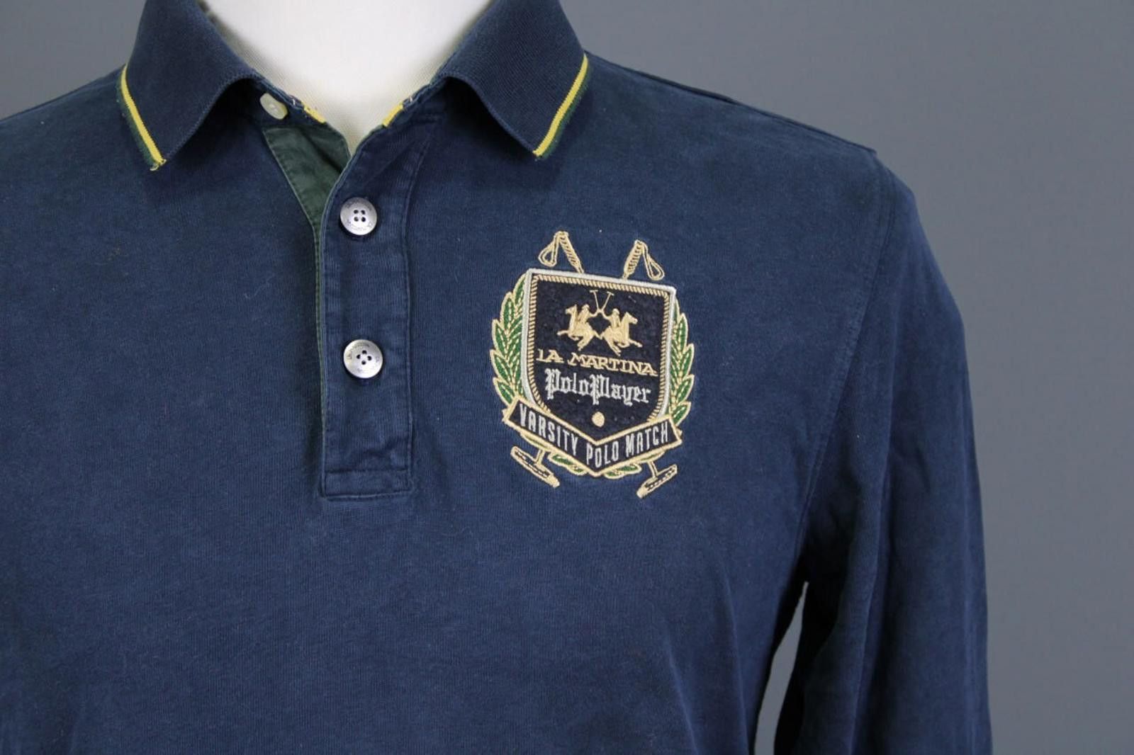La Martina La Martina Buenos Aires Blue Varsity Polo Shirt Size M Size US M / EU 48-50 / 2 - 4 Thumbnail