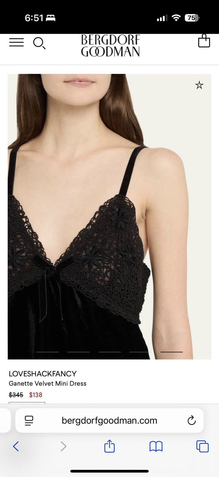 LoveShackFancy Ganette Velvet Mini Dress Size XS / US 0-2 / IT 36-38 - 1 Thumbnail