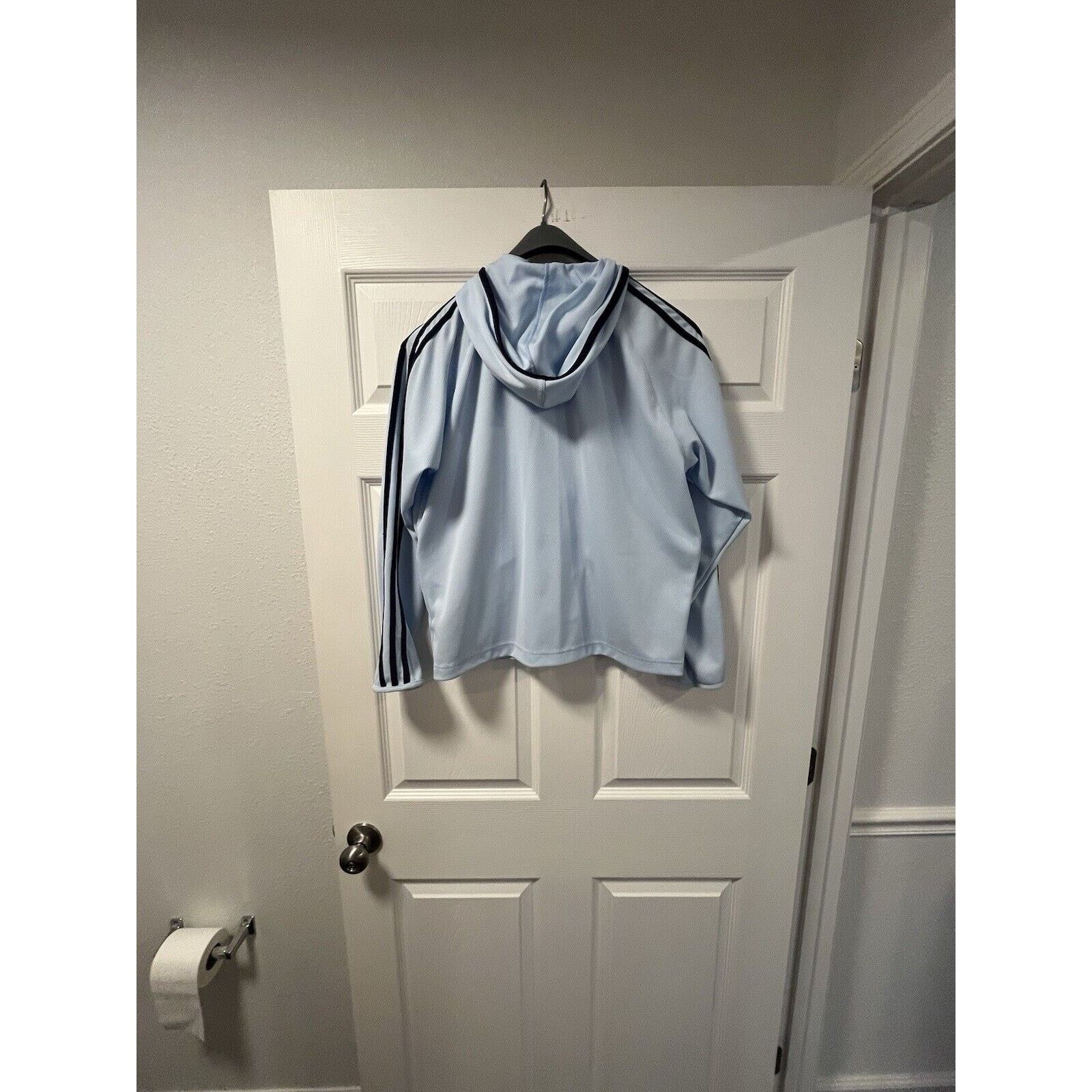 Adidas Adidas Women’s Medium Hooded Jacket Full Zip Light Blue Size M / US 6-8 / IT 42-44 - 8 Thumbnail