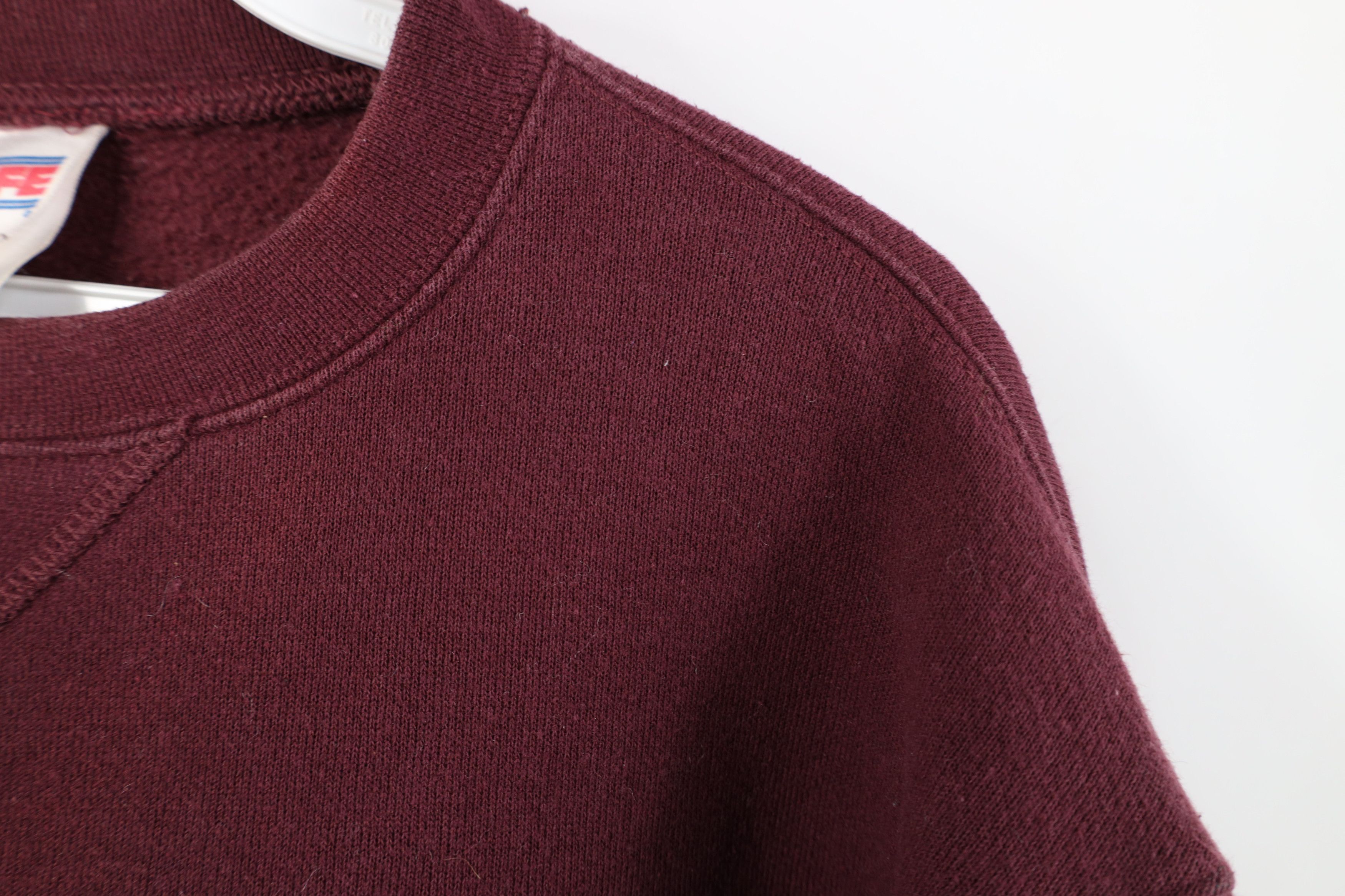 Vintage Vintage 90s Streetwear Blank Crewneck Sweatshirt Burgundy Size US M / EU 48-50 / 2 - 8 Thumbnail