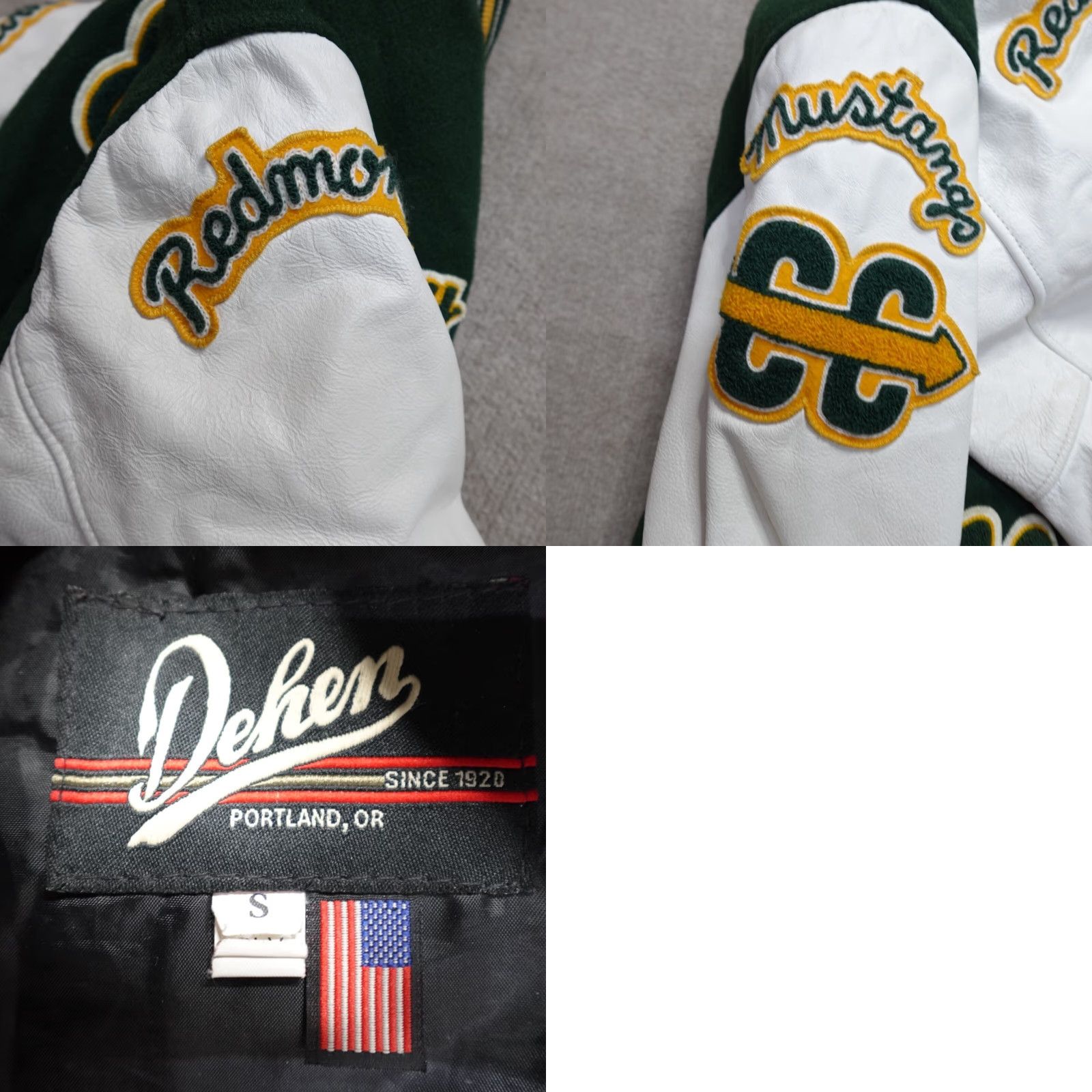JW Anderson Dehen Jacket Varsity Green Wool Leather Snap S Small - Men - Short - United States - Chris Anderson - Mustangs Redmont? Size US S / EU 44-46 / 1 - 8 Thumbnail