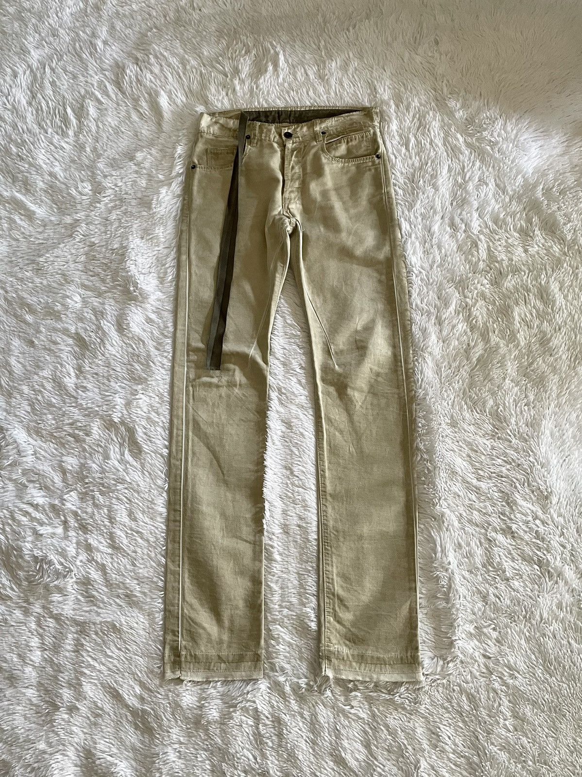 Rick Owens Rick Owens Grosgrain Dirty White Berlins Size US 29 - 1 Thumbnail