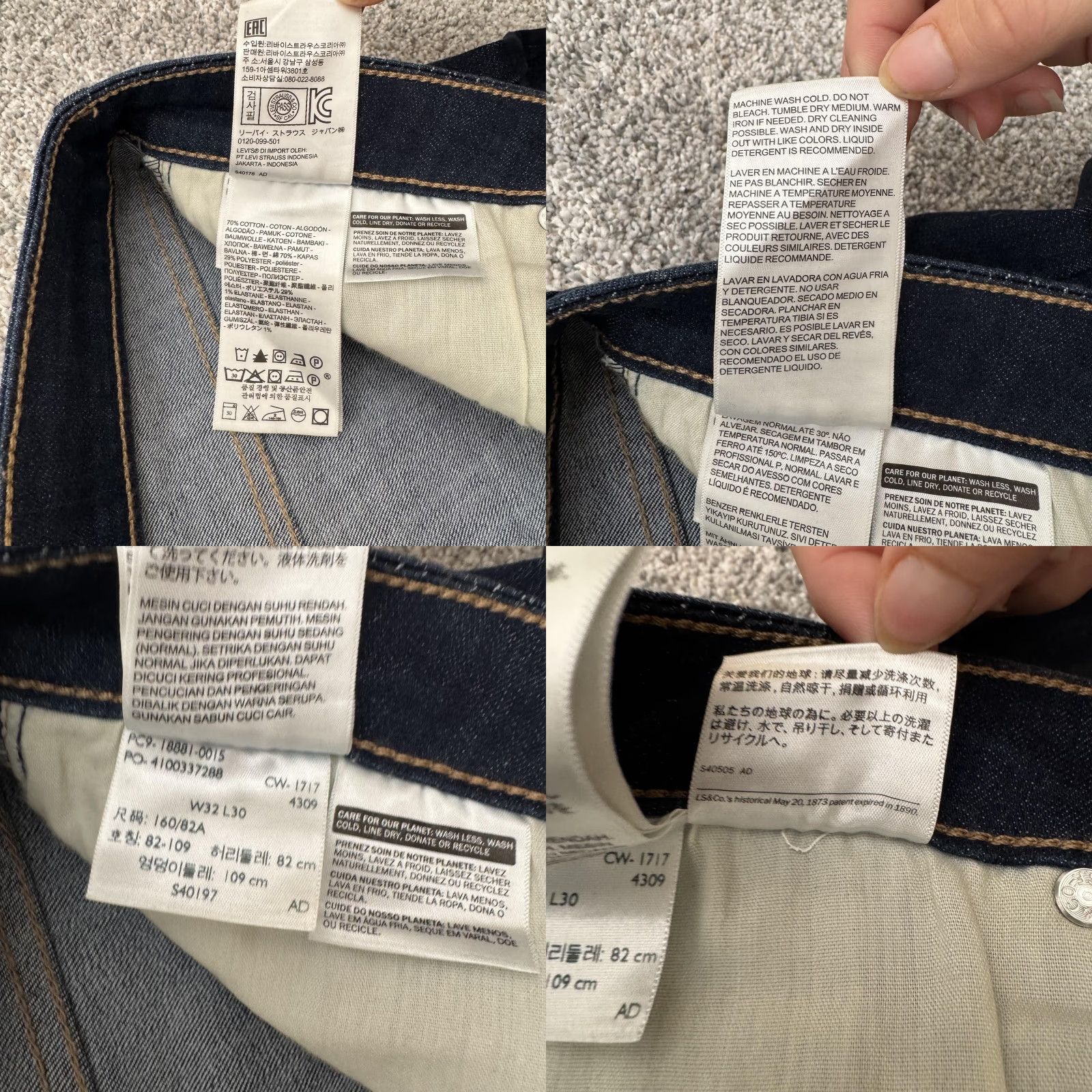 Levi's Levi's Jeans 711 Skinny Womens Dark Blue Wash Mid Rise 32 Regular Stretch Denim 30 Inseam Size 24" / US 00 / IT 34 - 8 Thumbnail