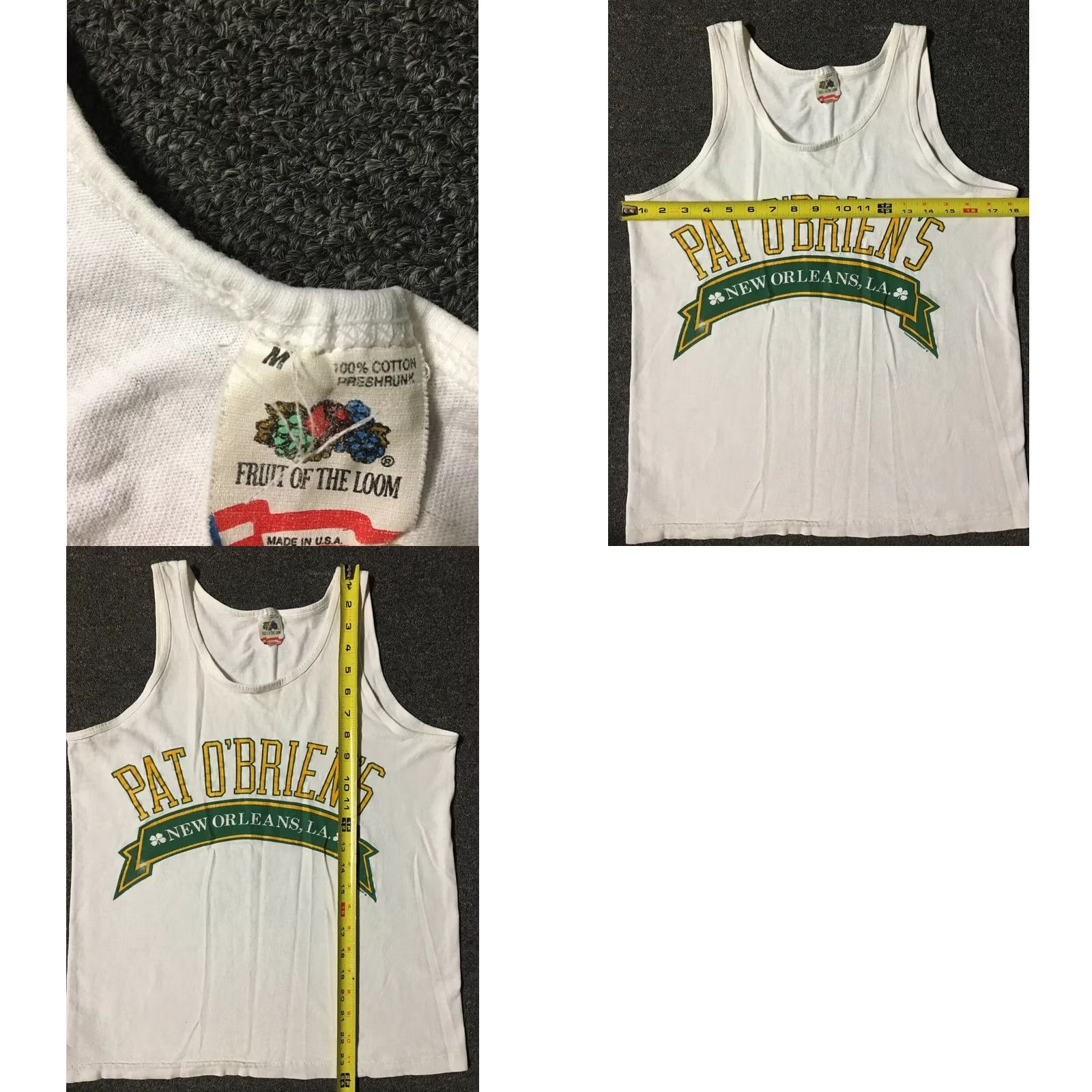 Vintage VINTAGE 90s Pat O’Brien’s New Orleans Bar Faded Tank Top S USA Bar T-Shirt Sleeveless White Mens Small Distressed Grunge USA Mardi Gras Rock Size US S / EU 44-46 / 1 - 8 Thumbnail