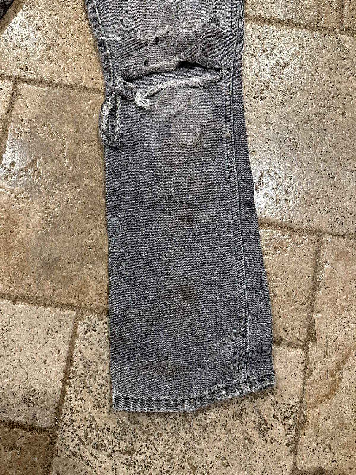 Rustler × Vintage Vintage Rustler Black faded Distressed Painter Denim Jeans Size US 32 / EU 48 - 5 Thumbnail