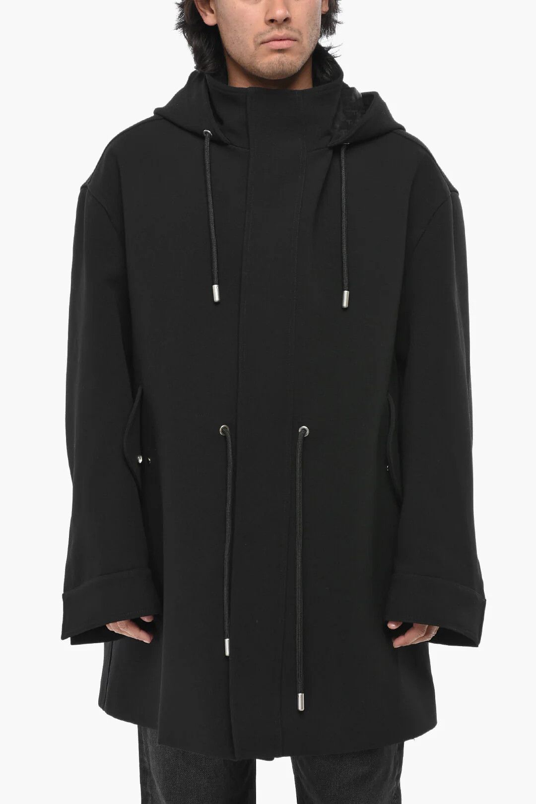 Off-White og1mm0426 Wool Parka in Black Size US L / EU 52-54 / 3 - 1 Thumbnail
