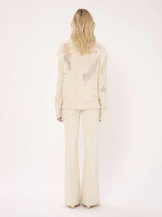 Chloe o1y0825 Crewneck Sweater in Off-White Size S / US 4 / IT 40 - 5 Thumbnail