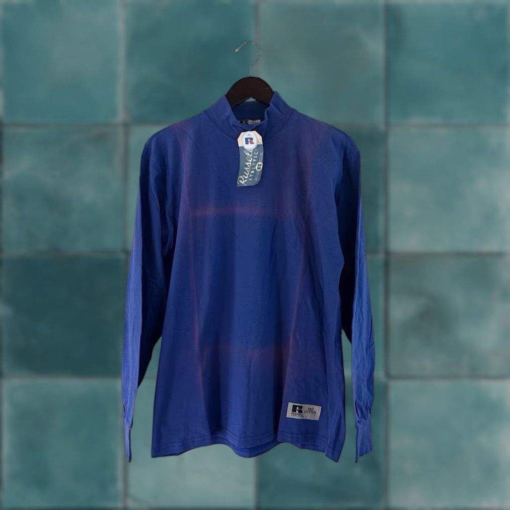 Russell Athletic VINTAGE Russell Athletic Pro Cotton Mock Neck Shirt Mens M Purple 90s NWT NOS Long Sleeve Shirts Size US M / EU 48-50 / 2 - 1 Thumbnail