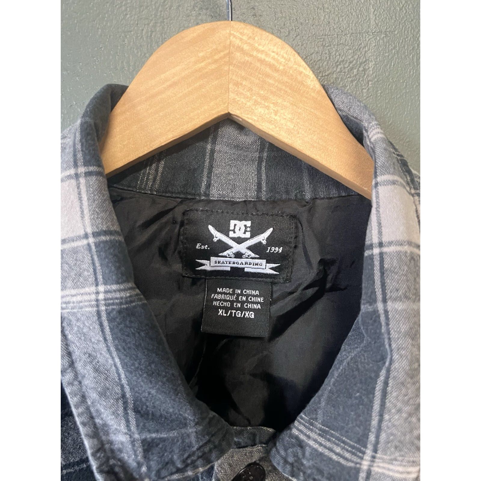 Doublet Y2K DC Plaid Button-Up Flannel Shirt XL Gray Mens Long Sleeve Pockets Vintage Responsible Size US XL / EU 56 / 4 - 3 Thumbnail