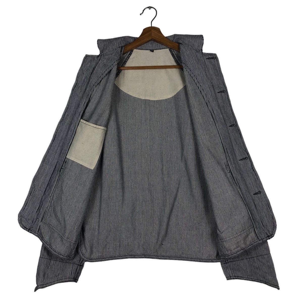 45rpm 🔥Vintage Chore Work Hickory Jacket Japan Made Issey Miyake Size US M / EU 48-50 / 2 - 13 Thumbnail