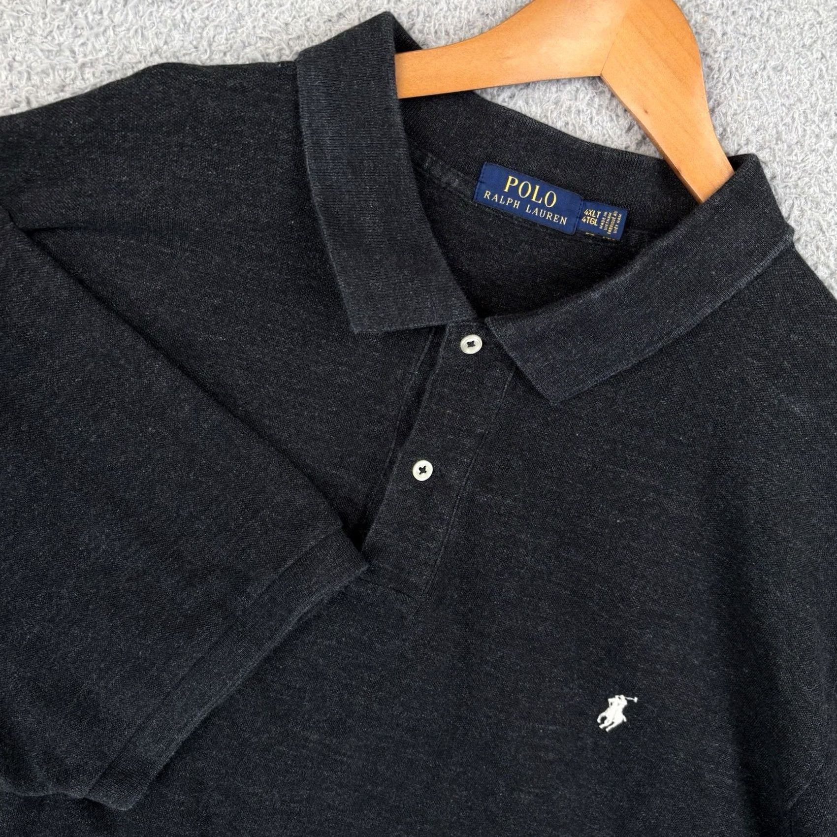 Polo Ralph Lauren Polo Ralph Lauren Polo Shirt Mens 4XLT Charcoal Classic Fit Cotton Big & Tall Size US XXL / EU 58 / 5 - 2 Thumbnail