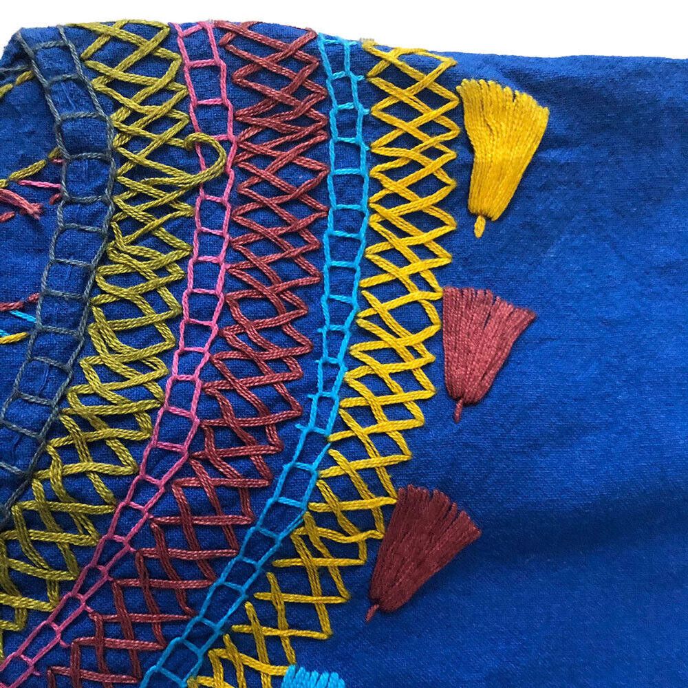 Designer Pre Owned Embroidered Blue Hand Made Blouse L Size L / US 10 / IT 46 - 5 Thumbnail