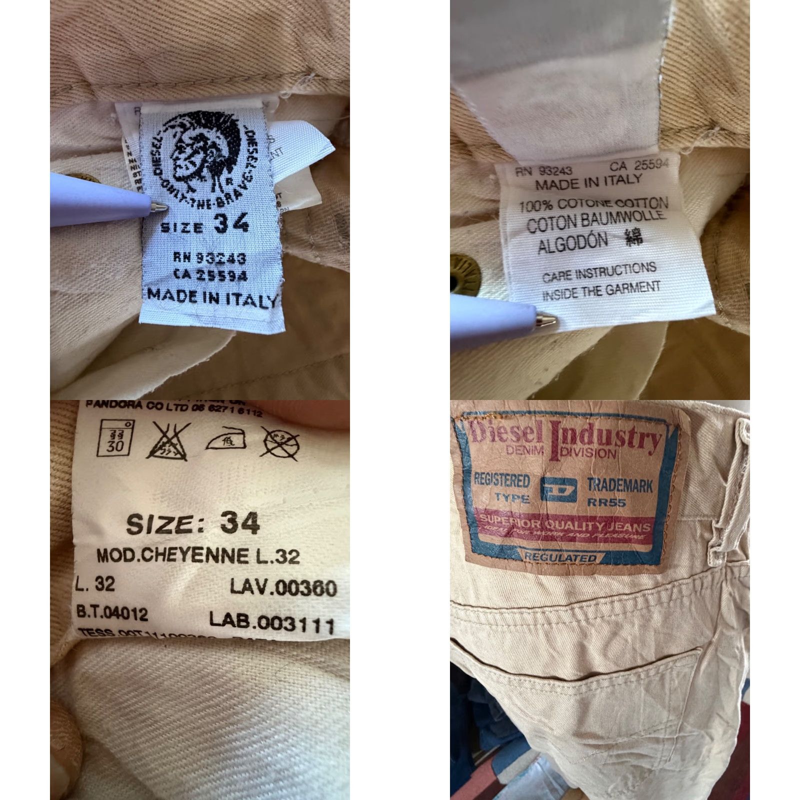 Diesel DIESEL Industry “Cheyenne” Denim Jeans 34 L32 Beige Made in Italy Size US 34 / EU 50 - 8 Thumbnail