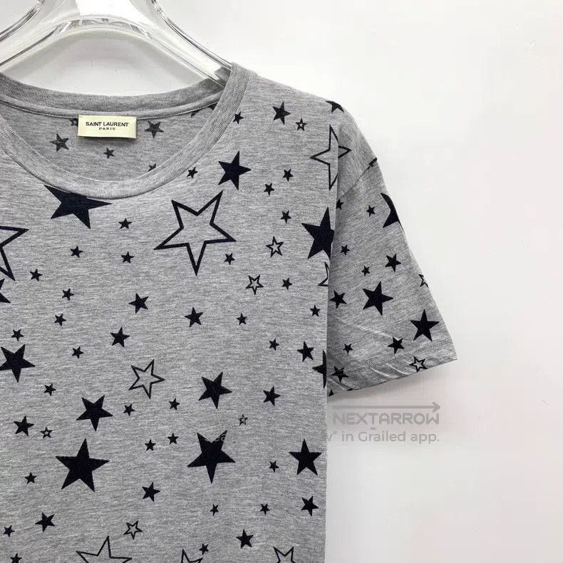 Saint Laurent Paris Saint Laurent Paris Gray Five-Pointed Star Printed Cotton Size US XS / EU 42 / 0 - 3 Thumbnail