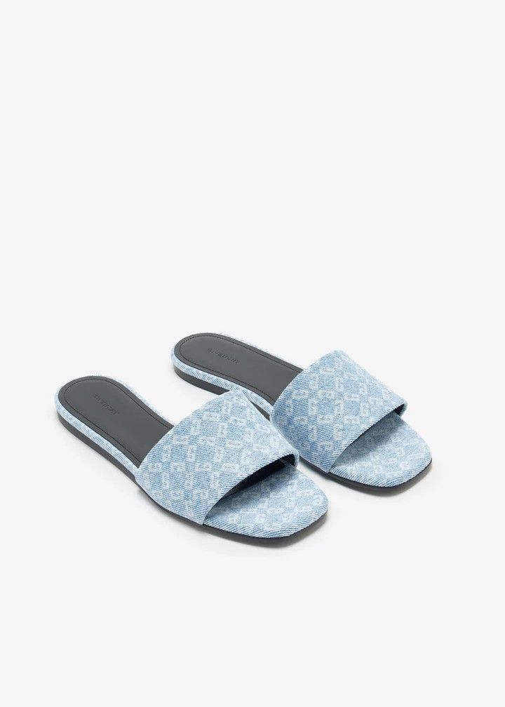 Givenchy o1n1vont0326 4G Flat Sandals in Blue Denim Size US 10 / IT 40 - 3 Thumbnail