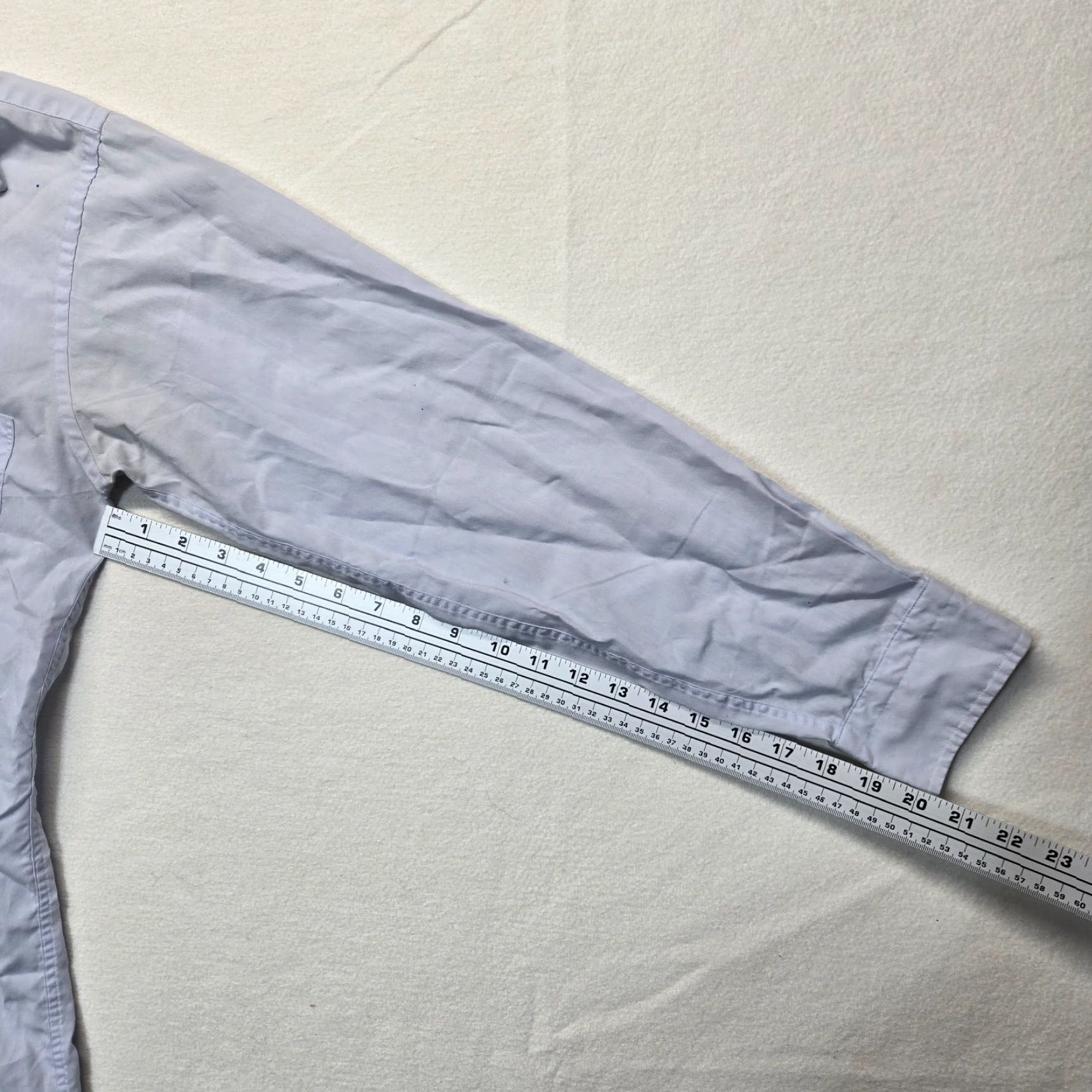 Arrow Arrow Dress Shirt Solid Blue Button Up Long Sleeve Adult Men's Size 14.5 Size 36R - 4 Thumbnail