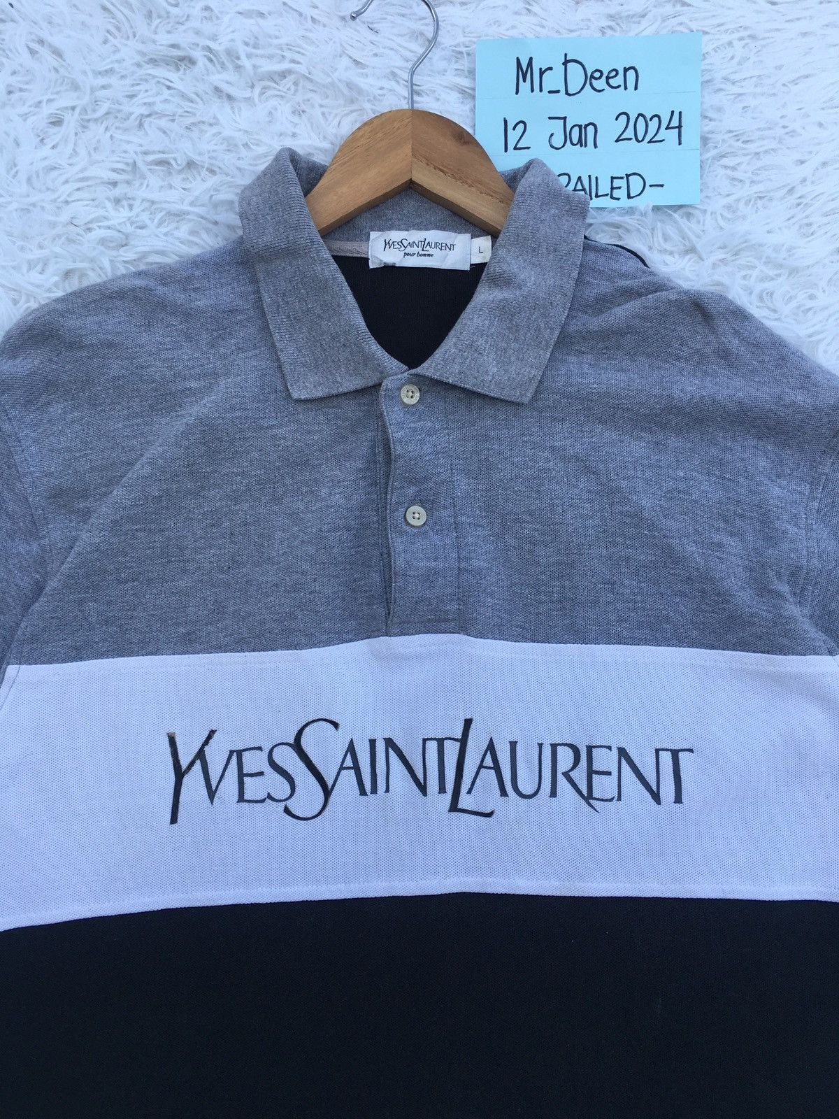 Yves Saint Laurent Rare Vintage Yves Saint Laurent Ysl Spellout Tshirt Size US L / EU 52-54 / 3 - 7 Thumbnail