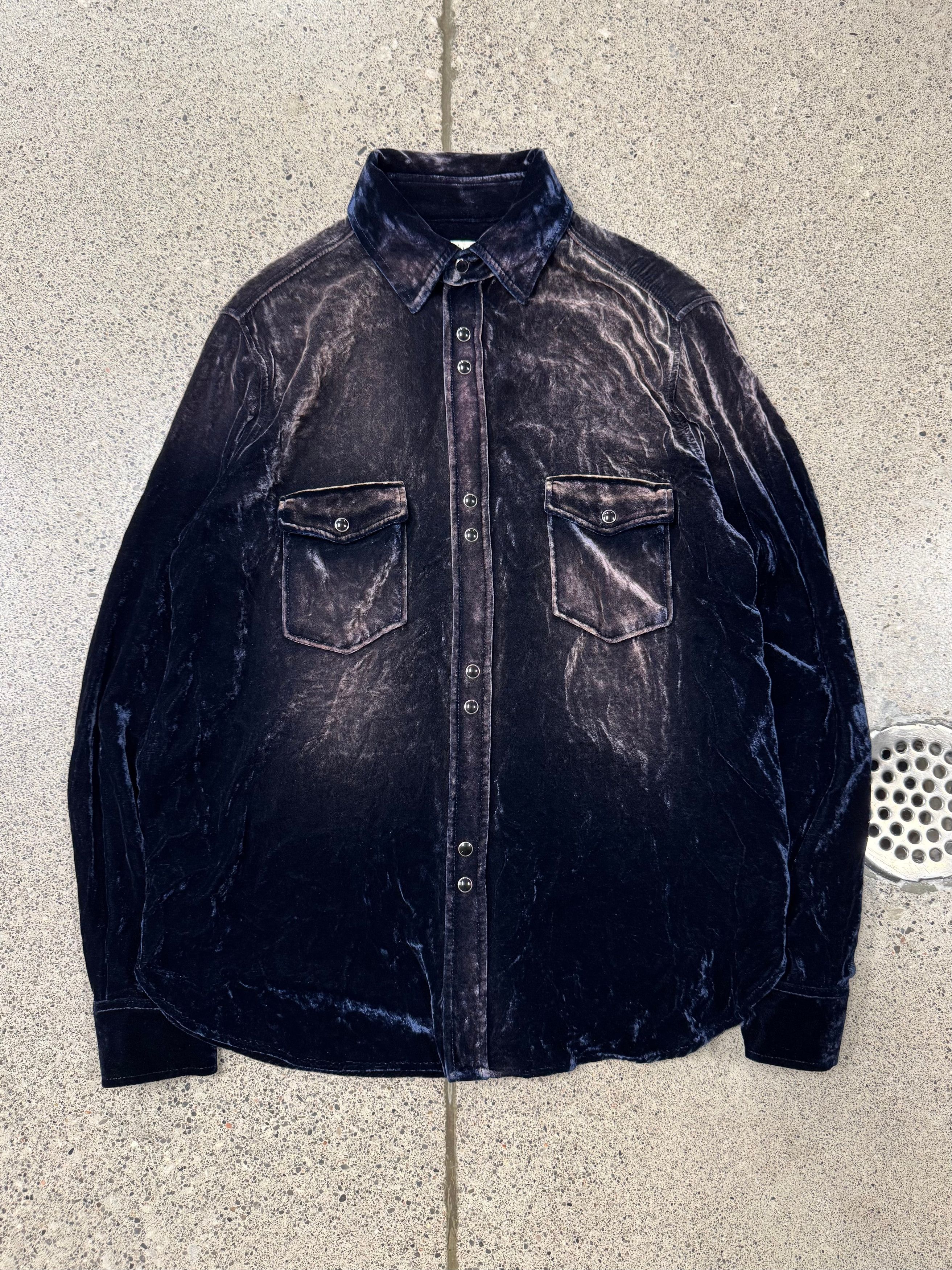 Saint Laurent Paris SS2020 Saint Laurent Velour ‘Gradient' Button Snap Shirt Size US S / EU 44-46 / 1 - 1 Thumbnail