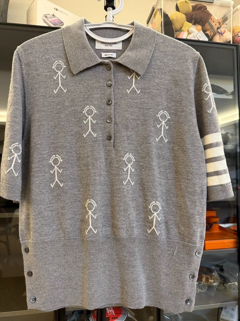 Thom Browne THOM BROWNE FW22 Long Sleeve Polo - dmc Size US XL / EU 56 / 4 - 1 Thumbnail