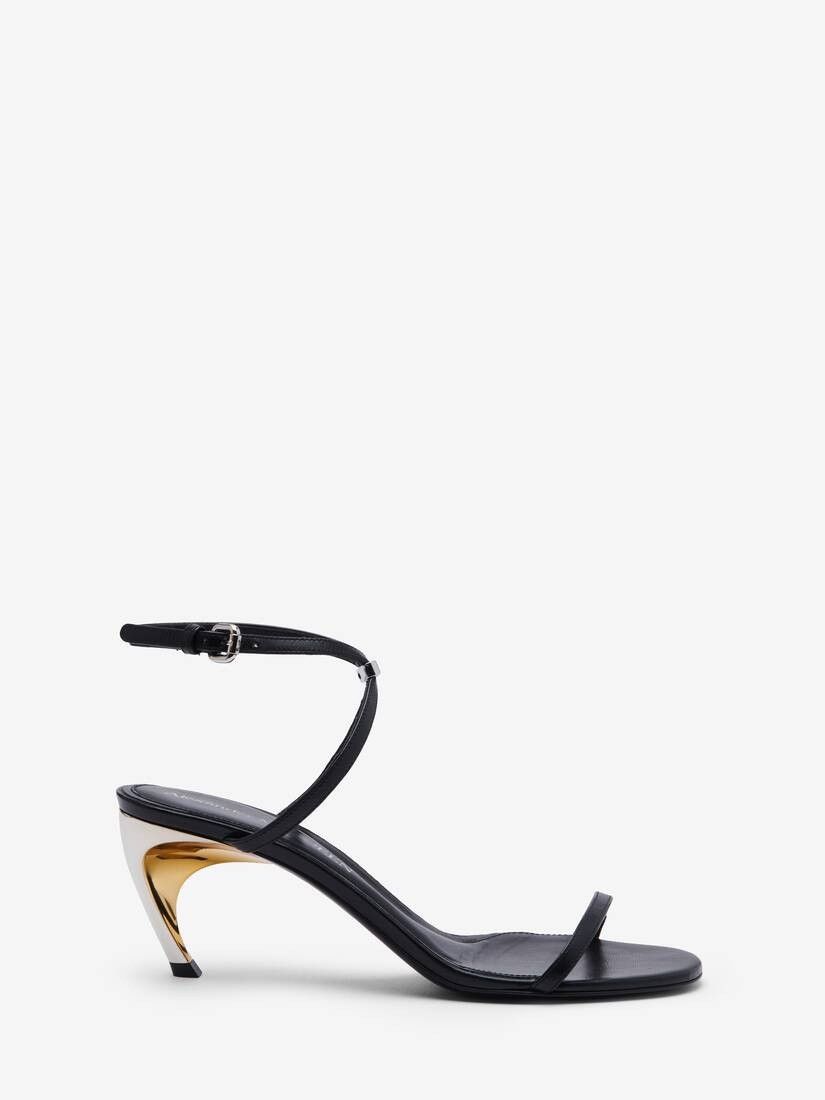 Alexander McQueen o1w1db10925 Armadillo Metal Bar Sandal in Black Size US 8 / IT 38 - 1 Thumbnail