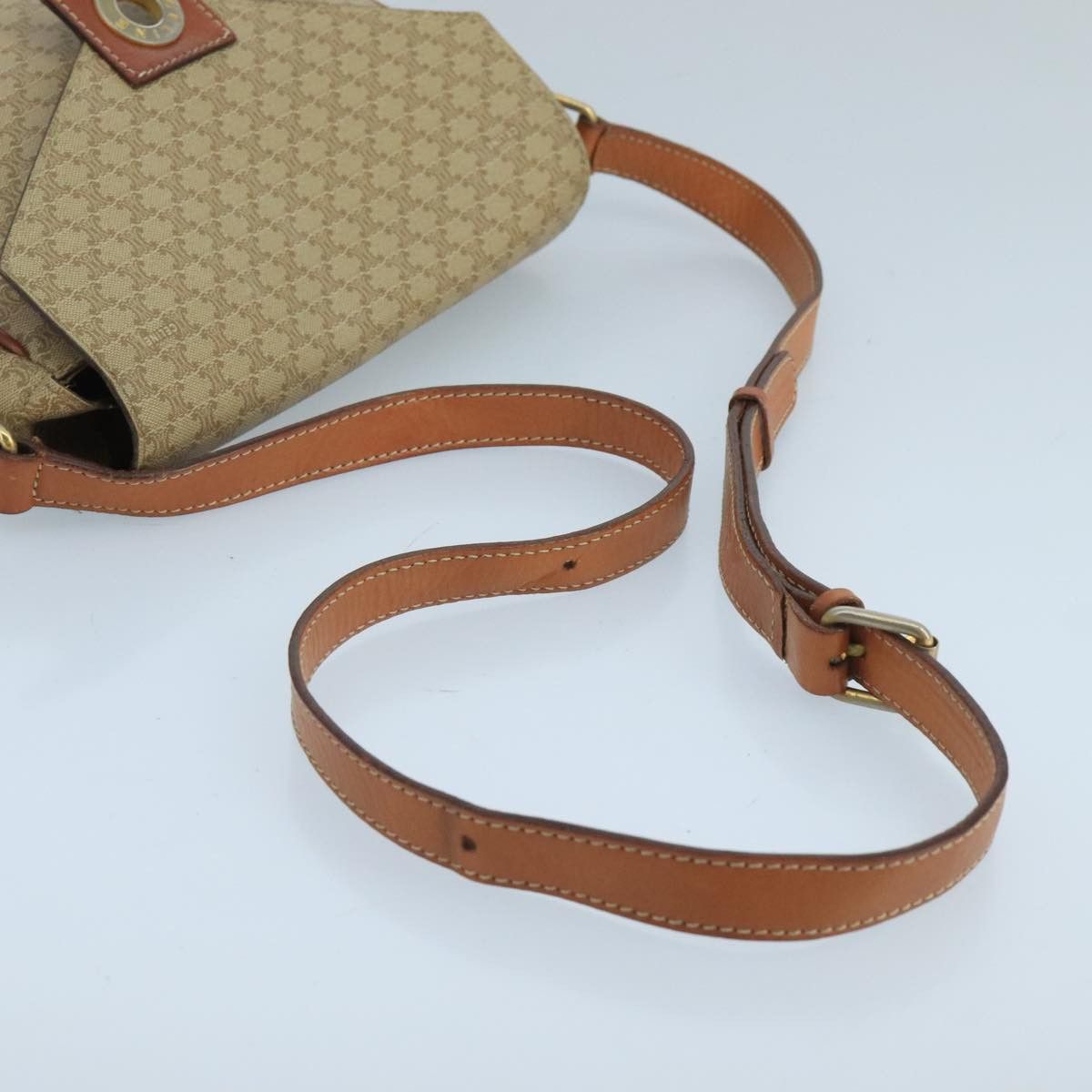 Celine CELINE Macadam Canvas Shoulder Bag Beige Gold Size ONE SIZE - 7 Thumbnail