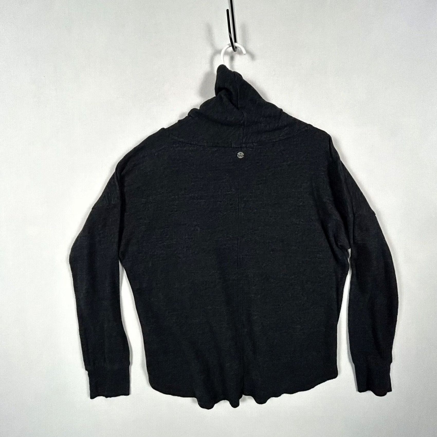 Prana Prana Sweater Womens Large Charcoal Gray Cowl Neck Knit Lightweight Wool Blend Raglan Sleeve Adult L Pattern Solid Fall Spring Winter Women Size L / US 10 / IT 46 - 7 Thumbnail