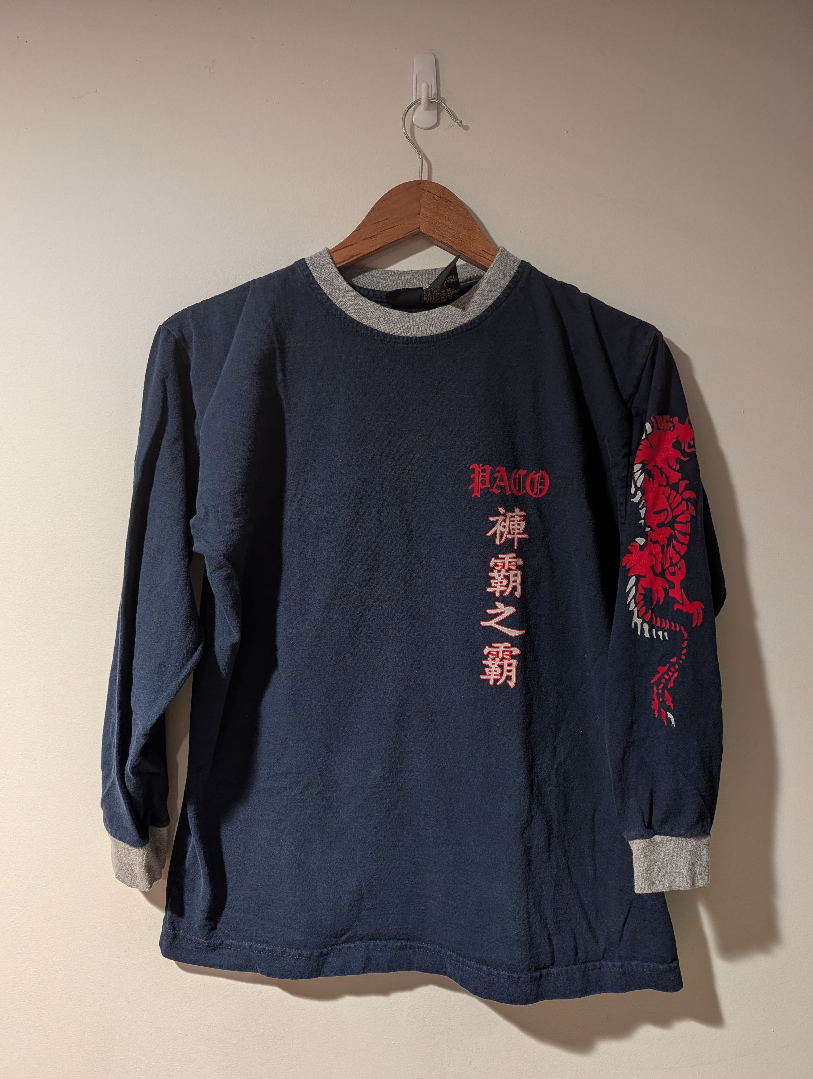 Vintage Vintage Paco Y2K Boxy Navy Blue LS Shirt Red Dragon Medium Size US M / EU 48-50 / 2 - 1 Thumbnail