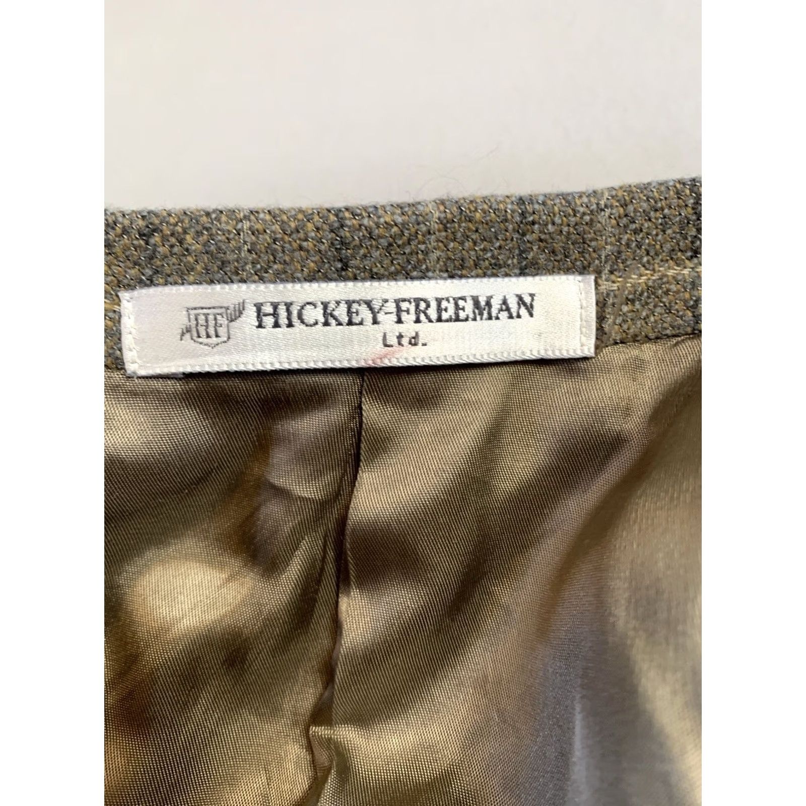 Vintage Hickey Freeman Blazer Mens 44L Plaid Grey Tweed Cashmere Wool 2-Button Single-Breasted Notch Lapel Jacket Coat || Mens Blazer Size 44R - 5 Thumbnail