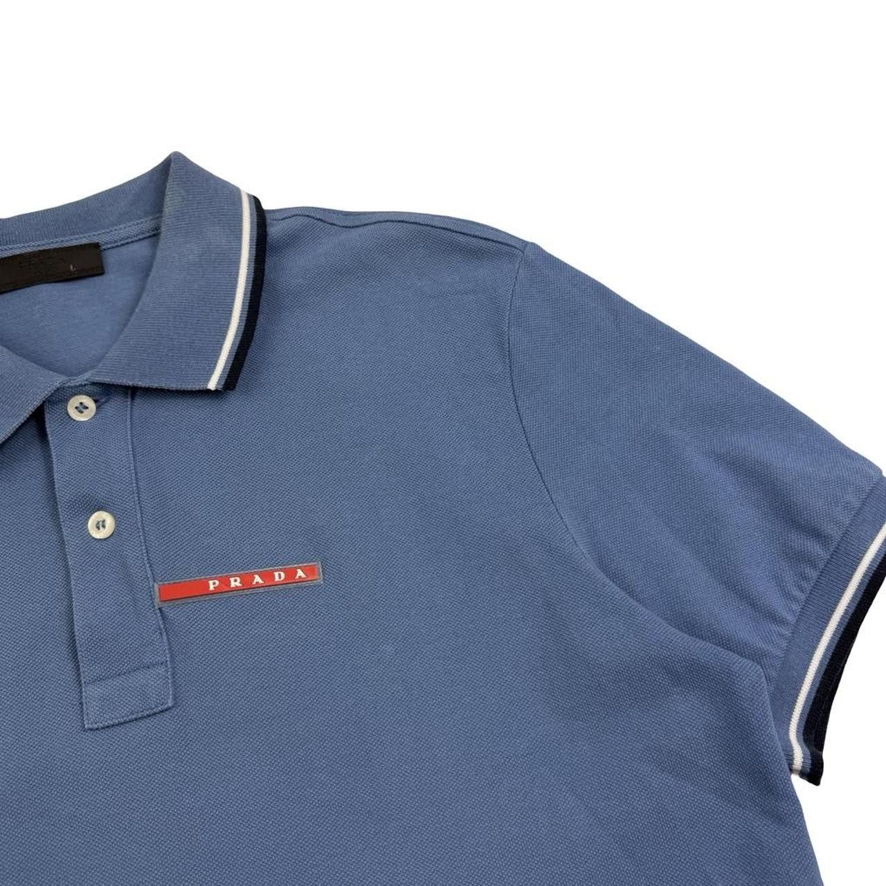 Prada Light Blue Prada Sport Red Tab Polo Shirt - Large Size US L / EU 52-54 / 3 - 4 Thumbnail