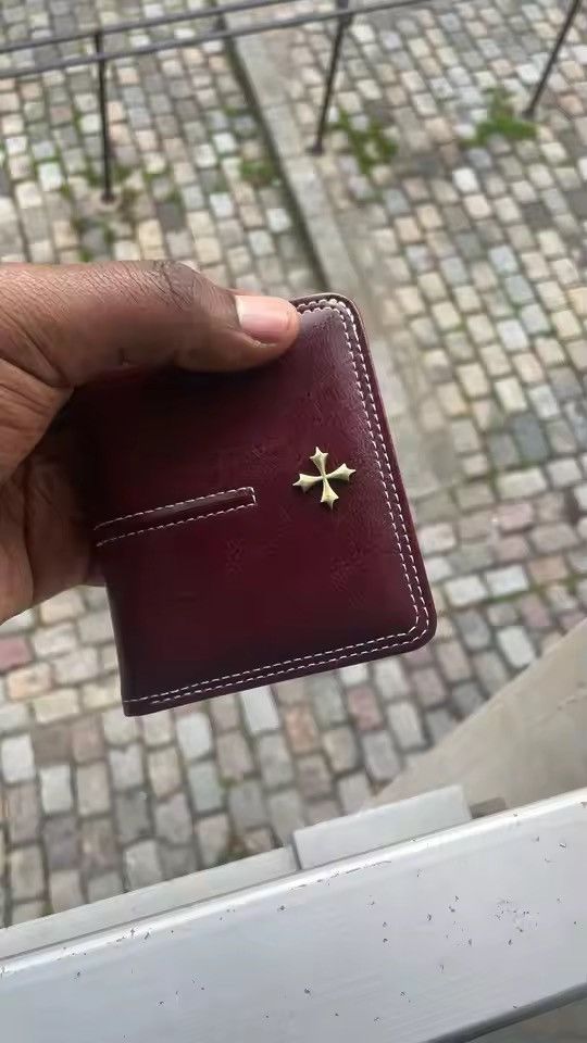 Japanese Brand Y2K PU Leather Cross Wallet (burgundy) Size ONE SIZE - 2 Thumbnail
