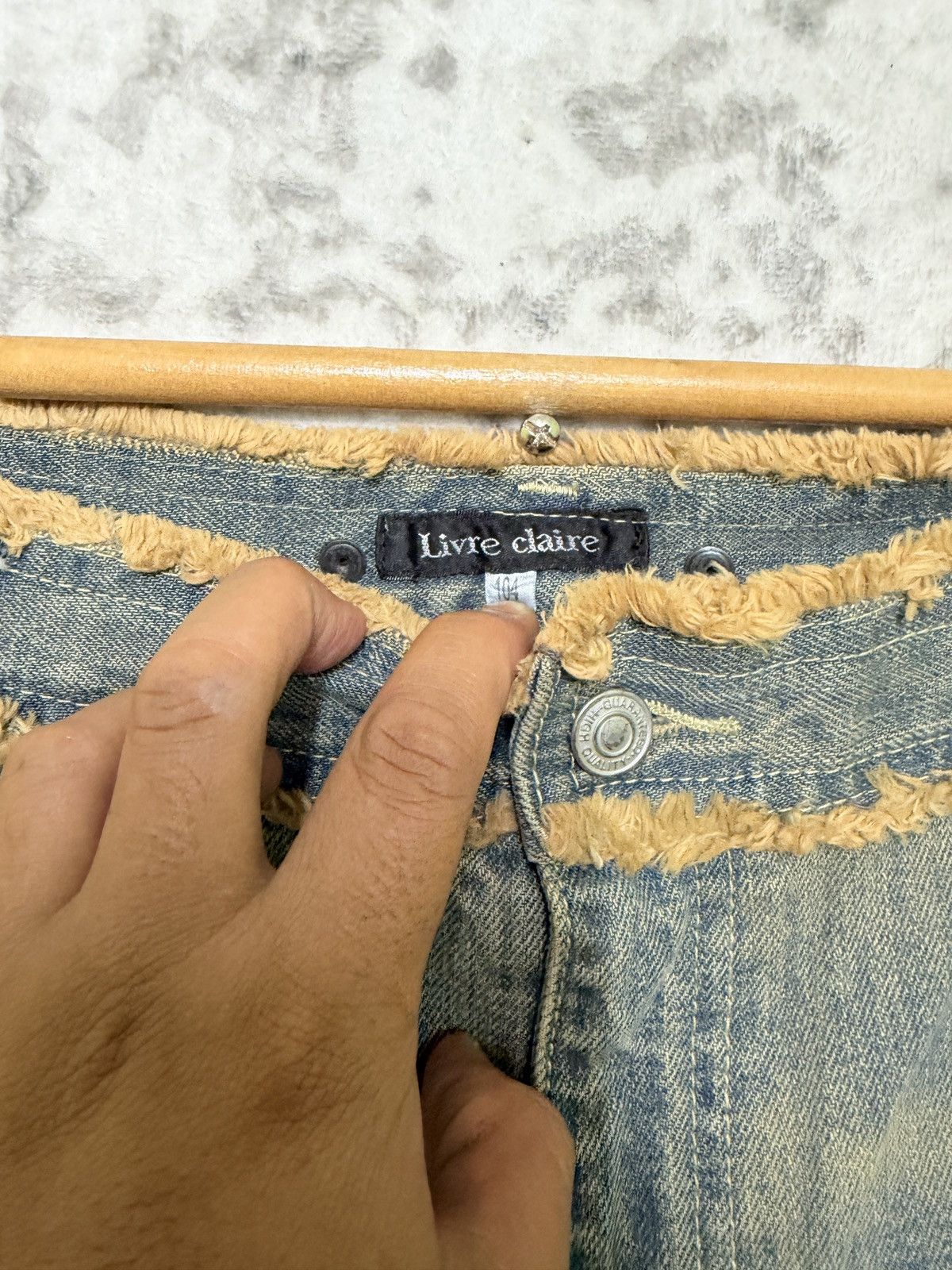 Tornado Mart Livre Claire Mudwash Fur Trim Bootcut Denim Jeans Size US 40 / EU 56 - 8 Thumbnail