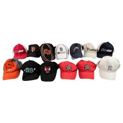 Other Cheap Hats! 13 Various Hats Like SD, SF, Chicago Bulls And M Size ONE SIZE - 2 Thumbnail