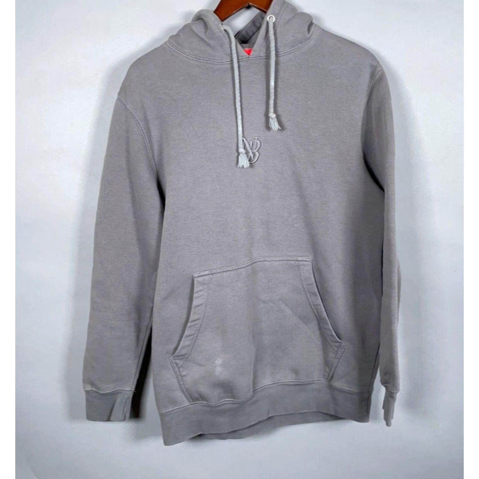 Vintage Nelk Boys Embroidered Hoodie Adult Medium Gray Sweatshirt Drawstring Pocket Size US M / EU 48-50 / 2 - 2 Thumbnail