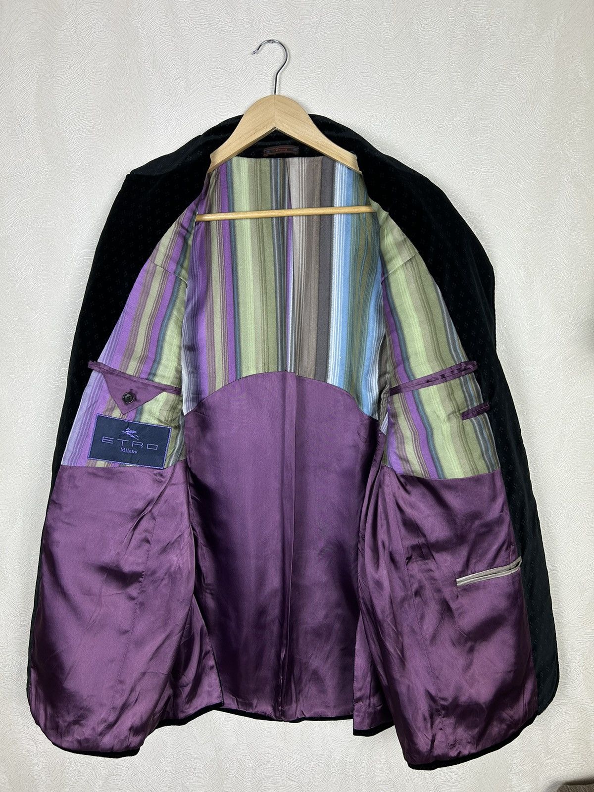 Designer × Etro ETRO Briseide Velour Abstract Pattern Velvet Blazer Luxury Size 40R - 15 Thumbnail