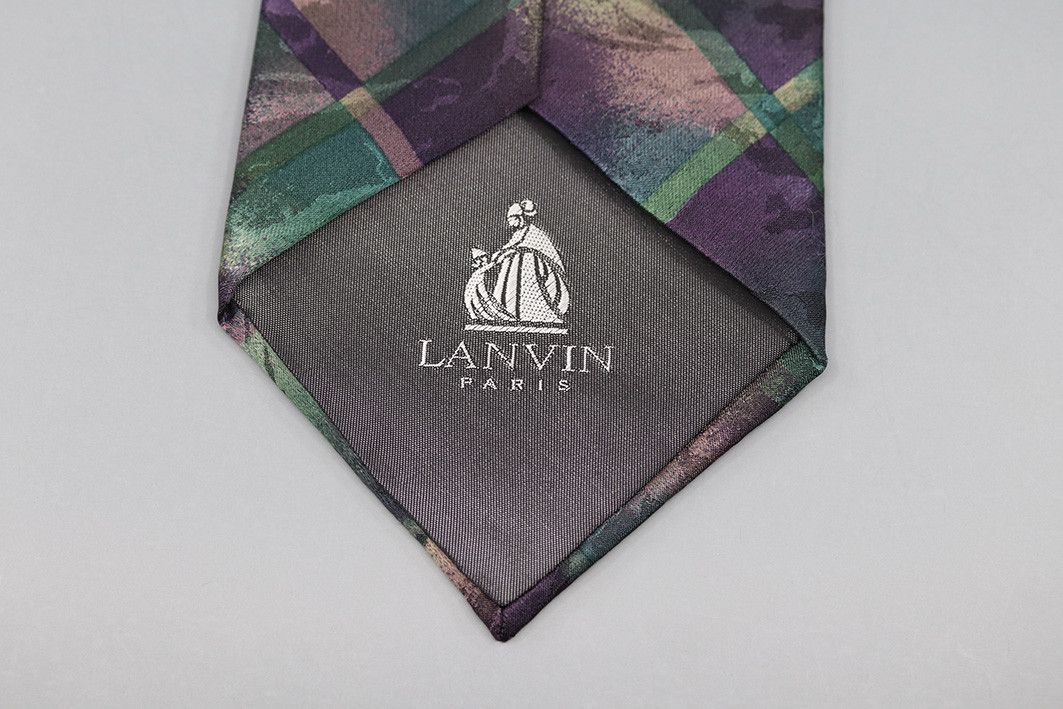 Lanvin Lanvin Paris Abstract Plaid Silk Tie Size ONE SIZE - 3 Thumbnail