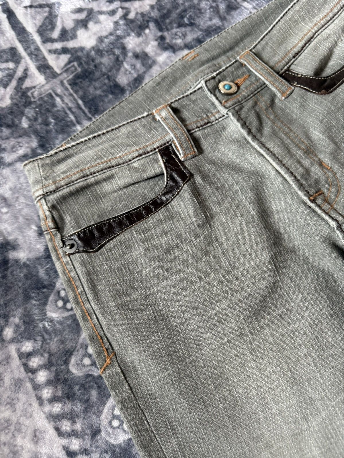 Hysteric Glamour Deux Brahmin Japan Smoke grey Low Rise Flared Jeans Size US 27 - 10 Thumbnail