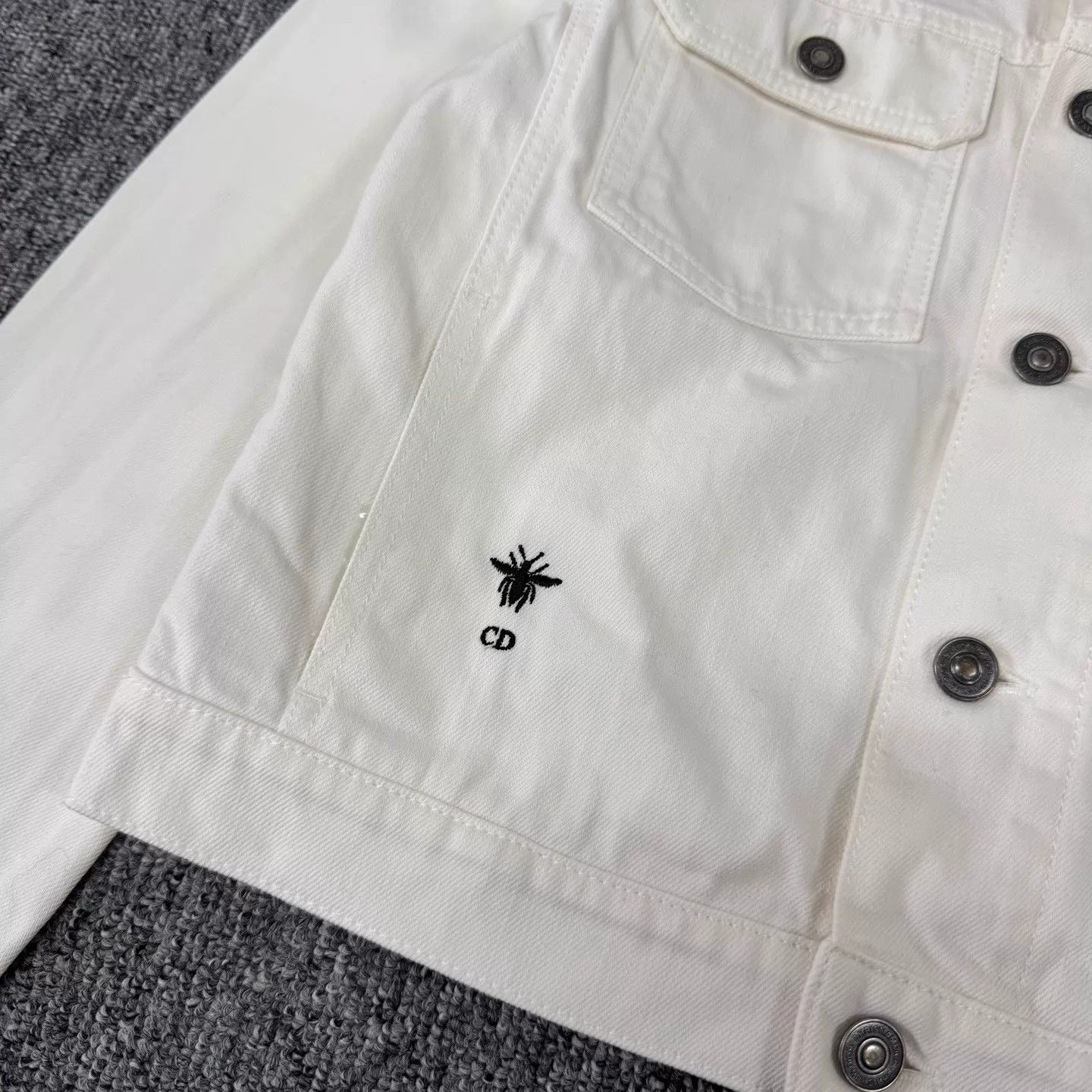 Dior Dior White Denim Jkt 36 Back Floral & Bee Embroidery Size XS / US 0-2 / IT 36-38 - 6 Thumbnail