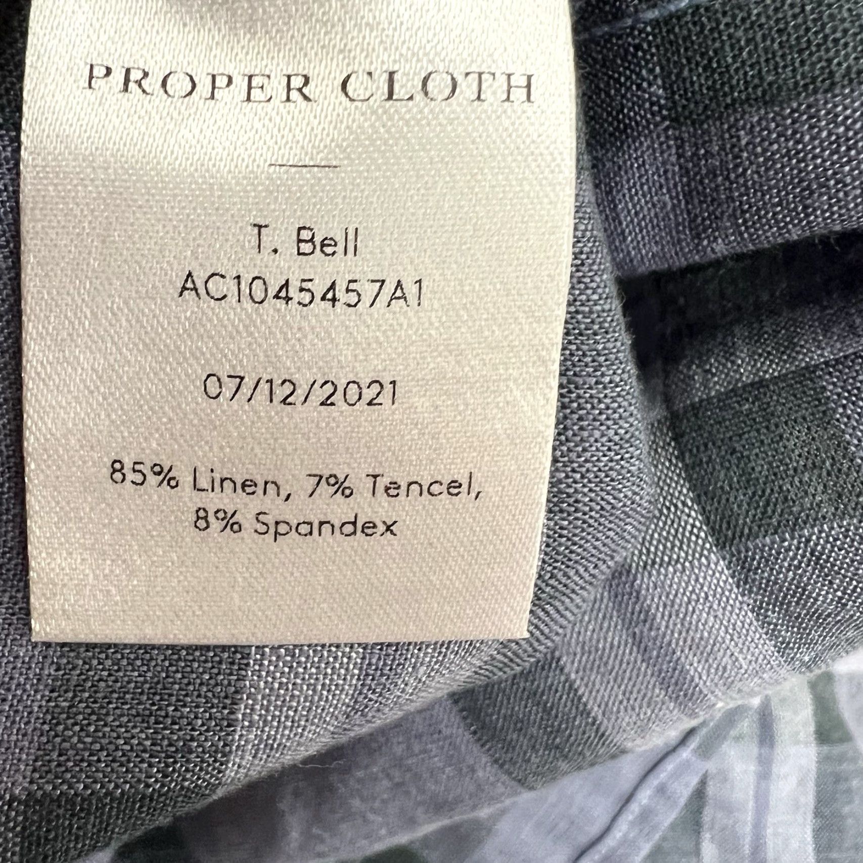 CLOT Proper Cloth Shirt 4XL Adult Blue Plaid Linen Blend Button-Up Shirt Mens Size US XXL / EU 58 / 5 - 7 Thumbnail
